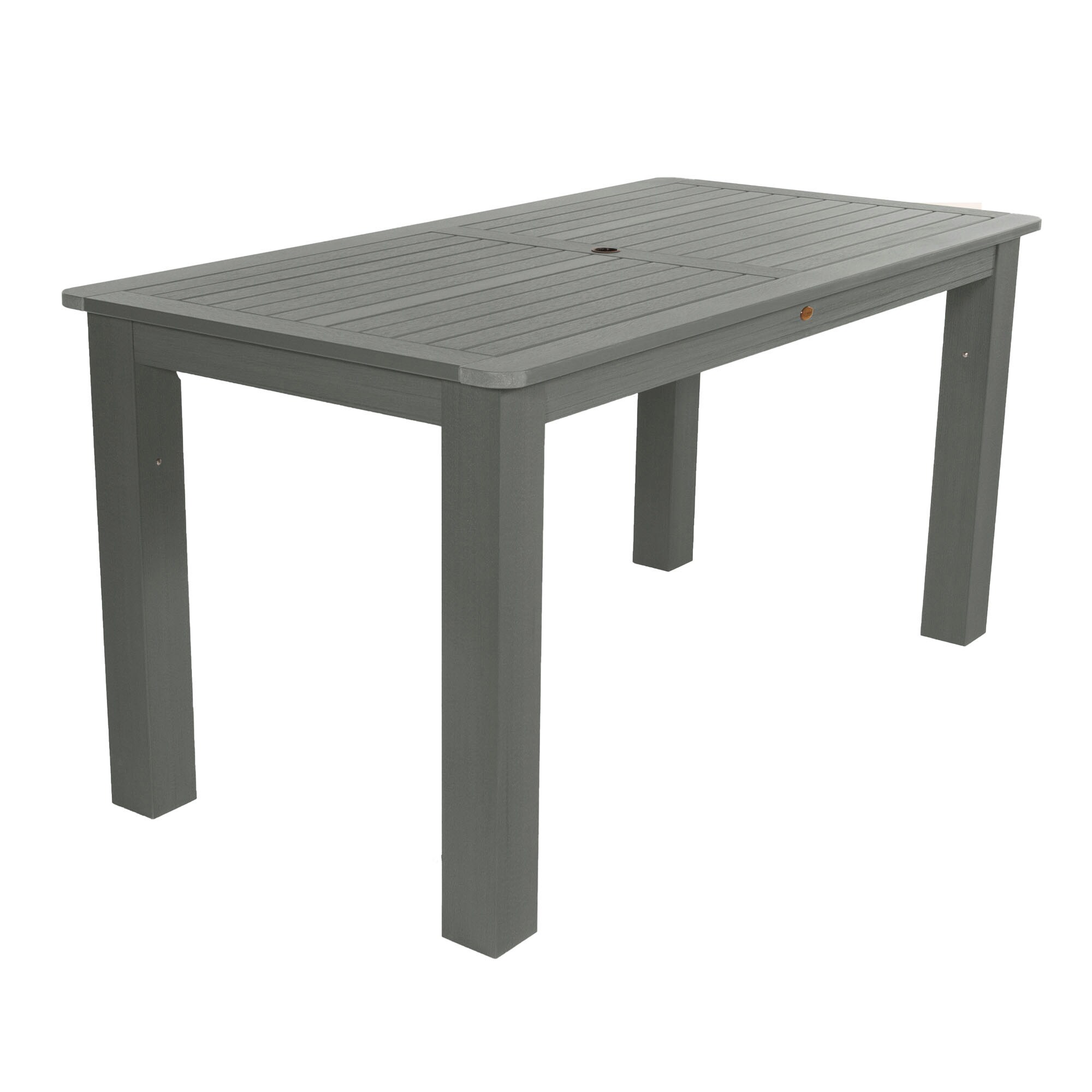highwood AD-CTB37-CGE Rectangle Outdoor Counter Table 37.1-in W x 72-in L with Umbrella Hole