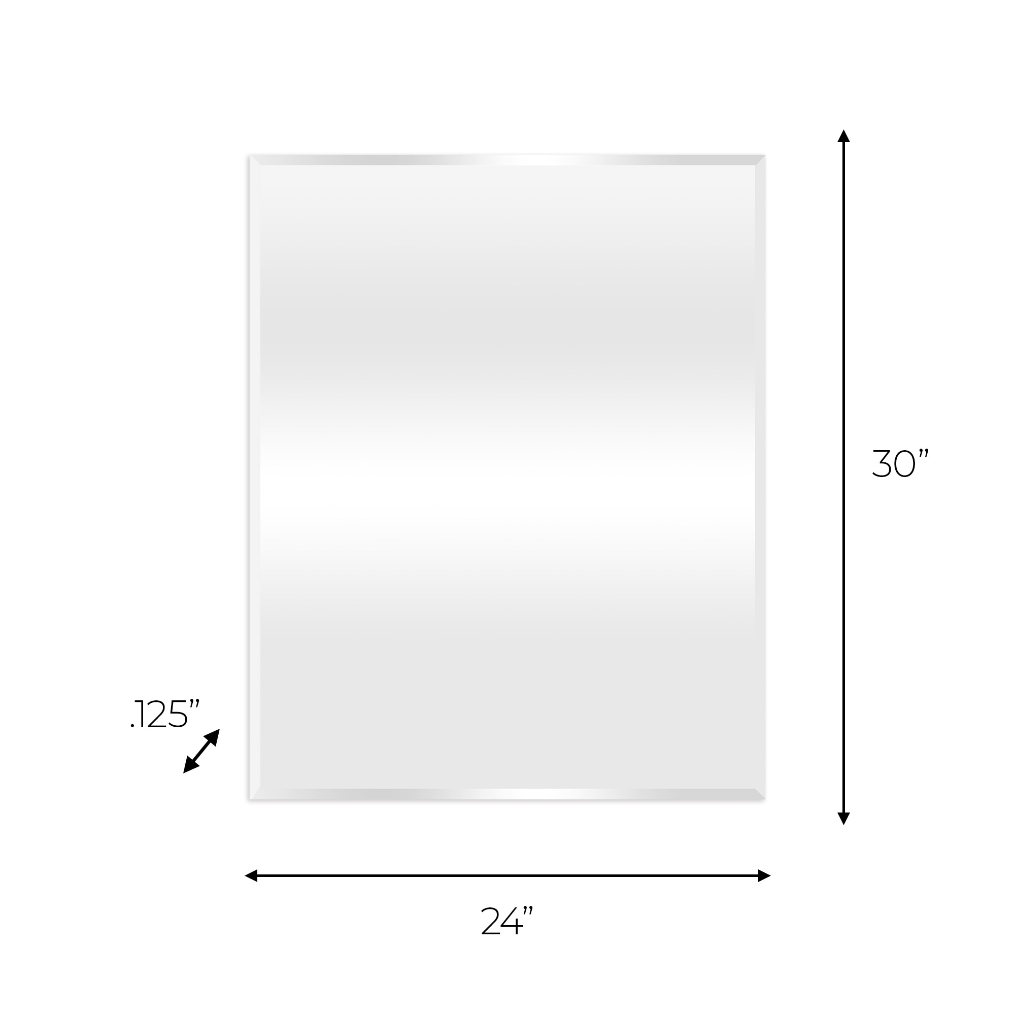 Project Source 0.125-in W x 30-in H Silver Beveled Frameless Wall ...