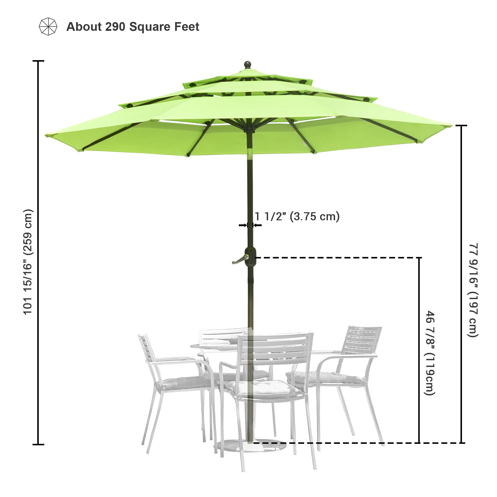 Yescom 07UMB039-3T10F-F4-LO Umbrellas-2 - View #6