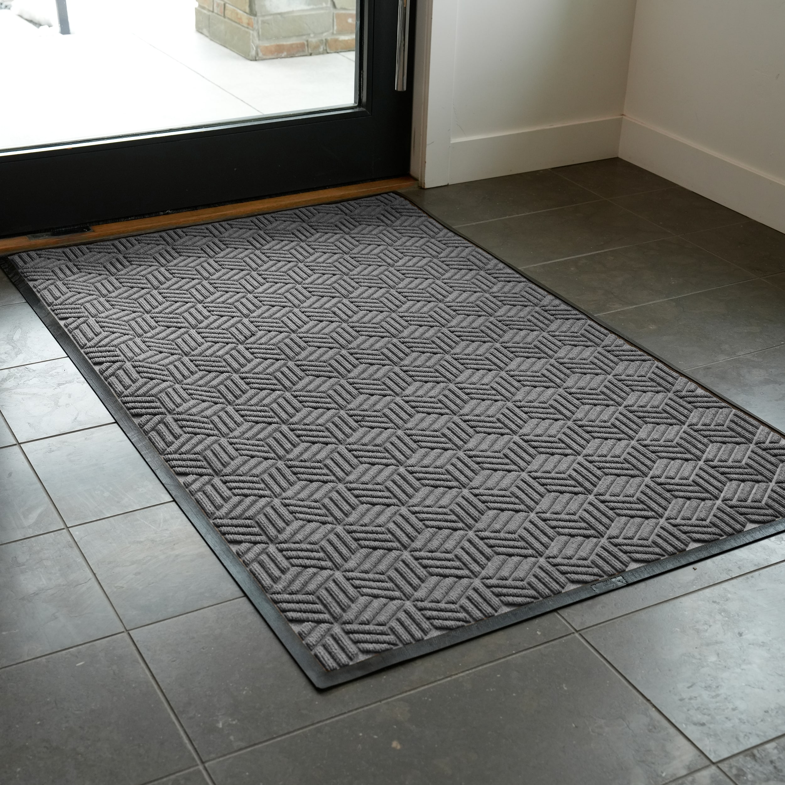 Bungalow Flooring 4-ft x 8-ft Medium Gray Polyester Rectangular Indoor ...