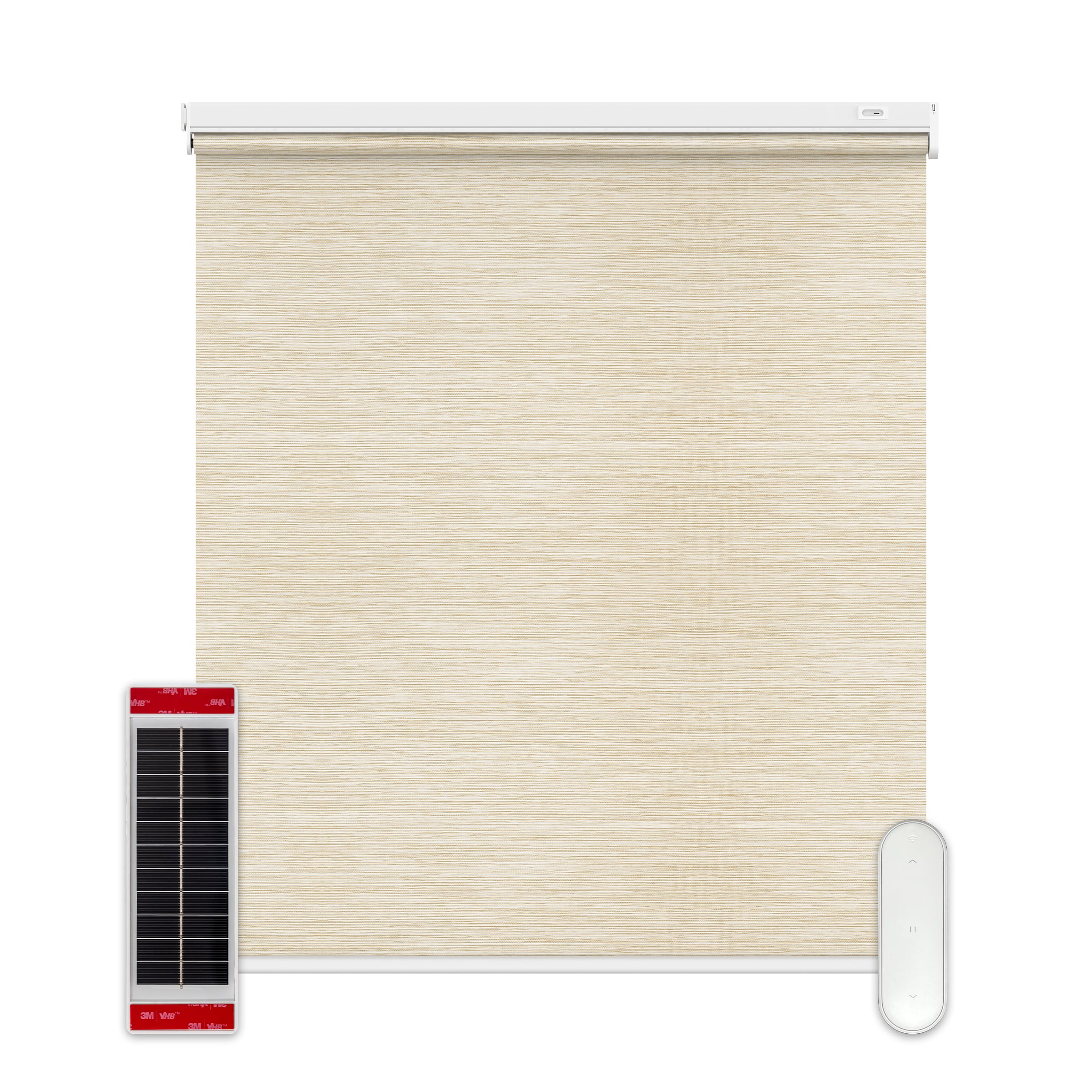 YOSHADE GP-MRS-2772-BG-A 27-Inches x 72-Inches Beige Room Darkening Cordless Motorized Solar Roller shade