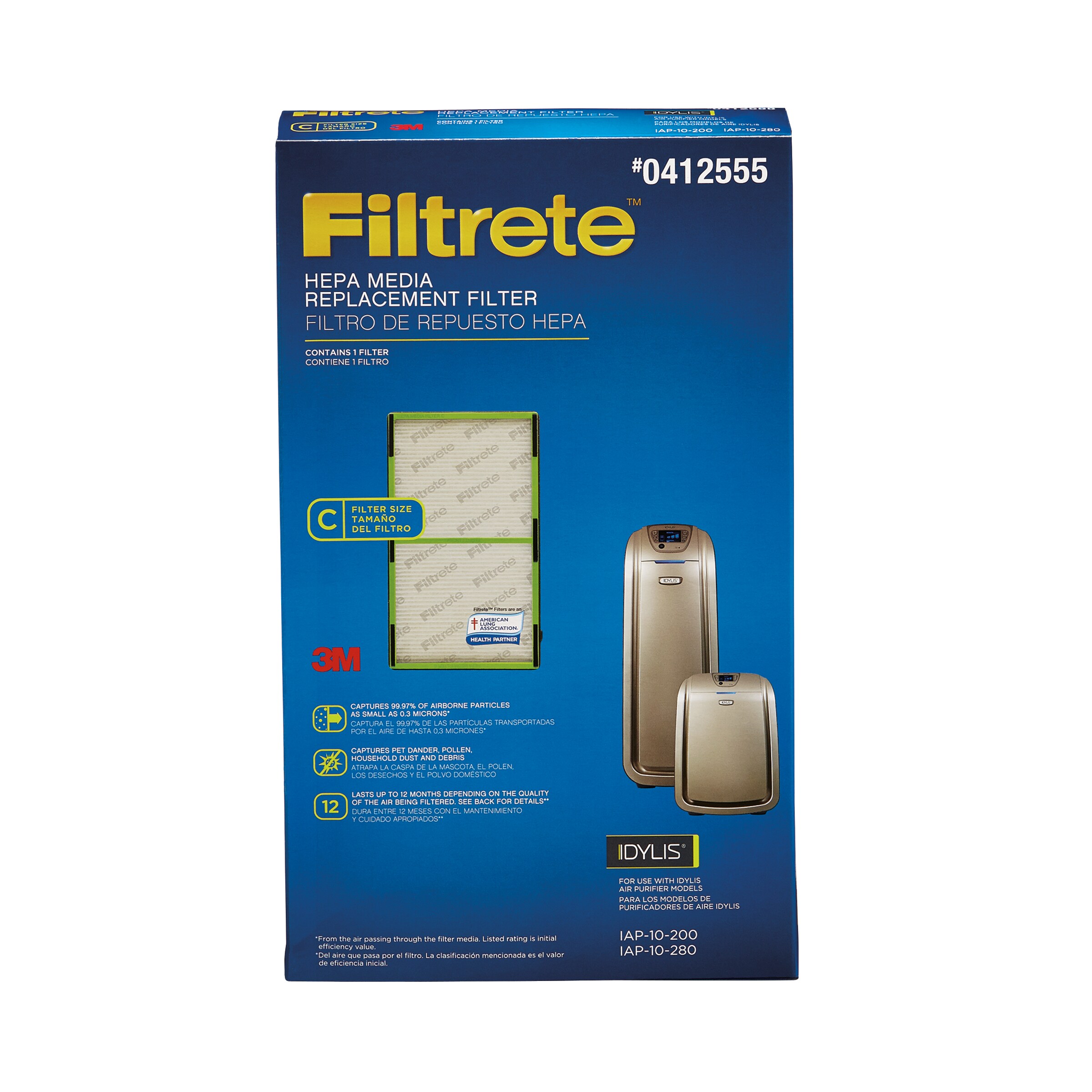 Idylis Replacement- C Hepa Air Purifier Filter | - Filtrete LOWESRAPF-C-4