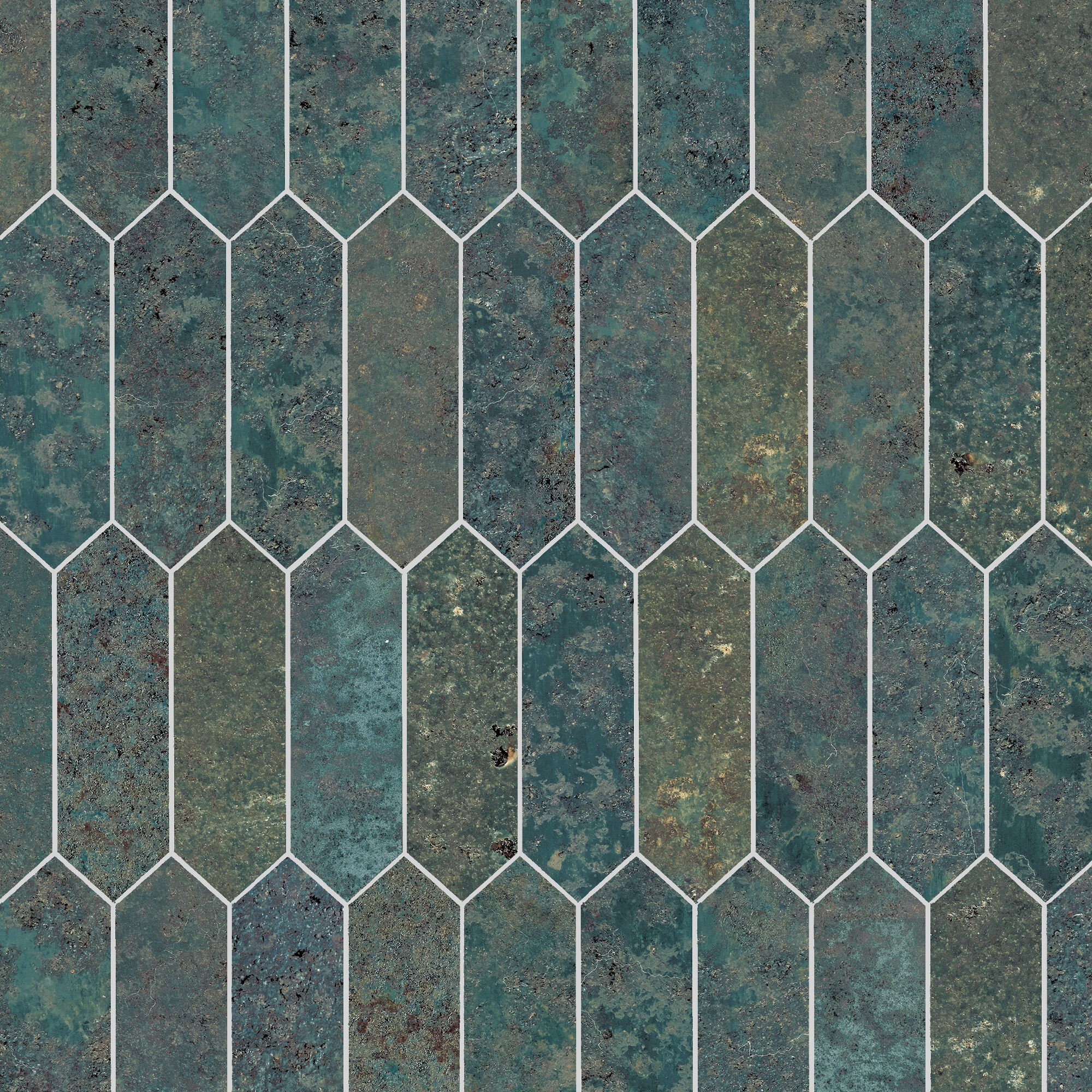 12" x 11.22" Stone Mix Peel & Stick Hexagon Mosaic Tile