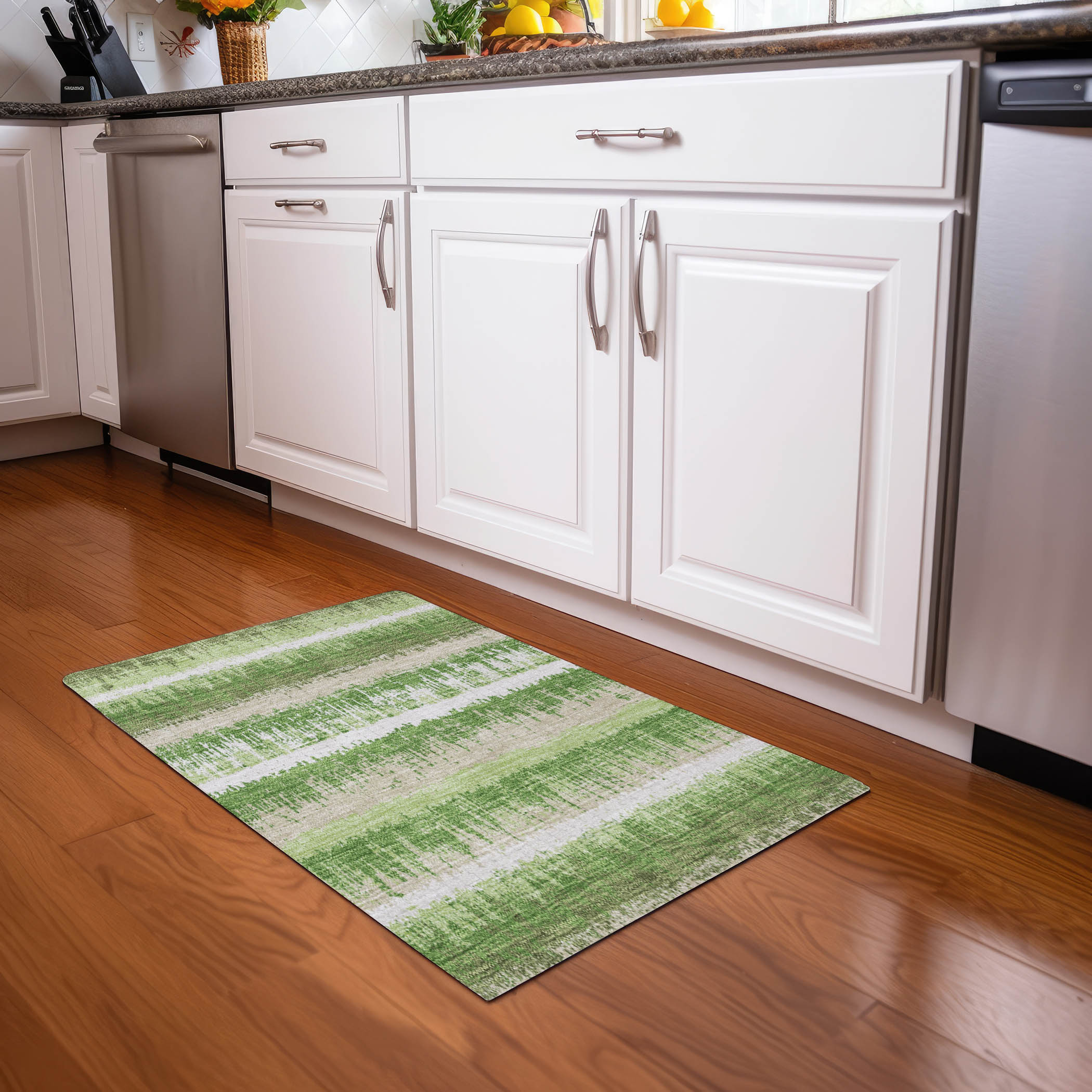 Addison Rugs ACN1013GE20X30 Chantille ACN1013GE 2 x 3 (ft) Green Rectangular Indoor/Outdoor Geometric Machine washable Pet Friendly Area rug