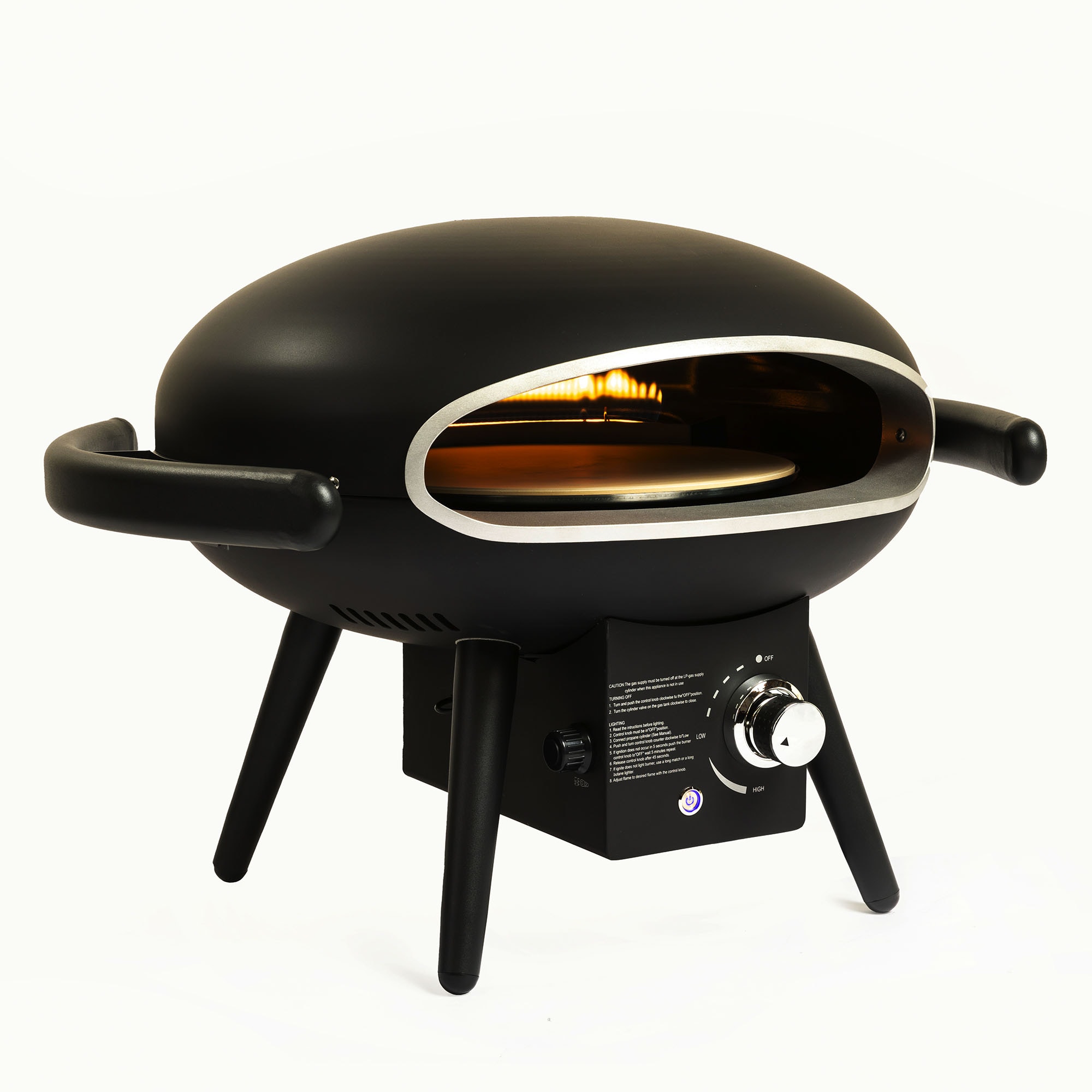 GDFStudio 325738 Vesuvius Outdoor Propane Gas Pizza Oven with Rotating Motor
