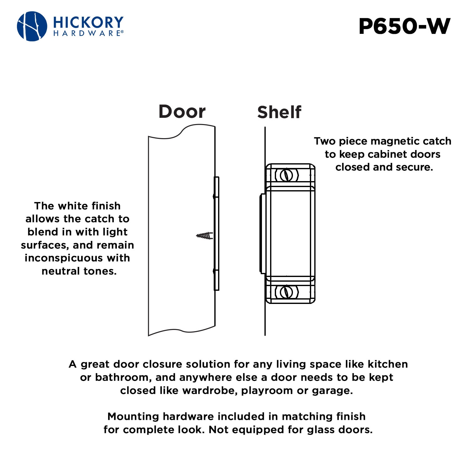 Hickory Hardware P650-W-25B Cabinet-Latches - View #6
