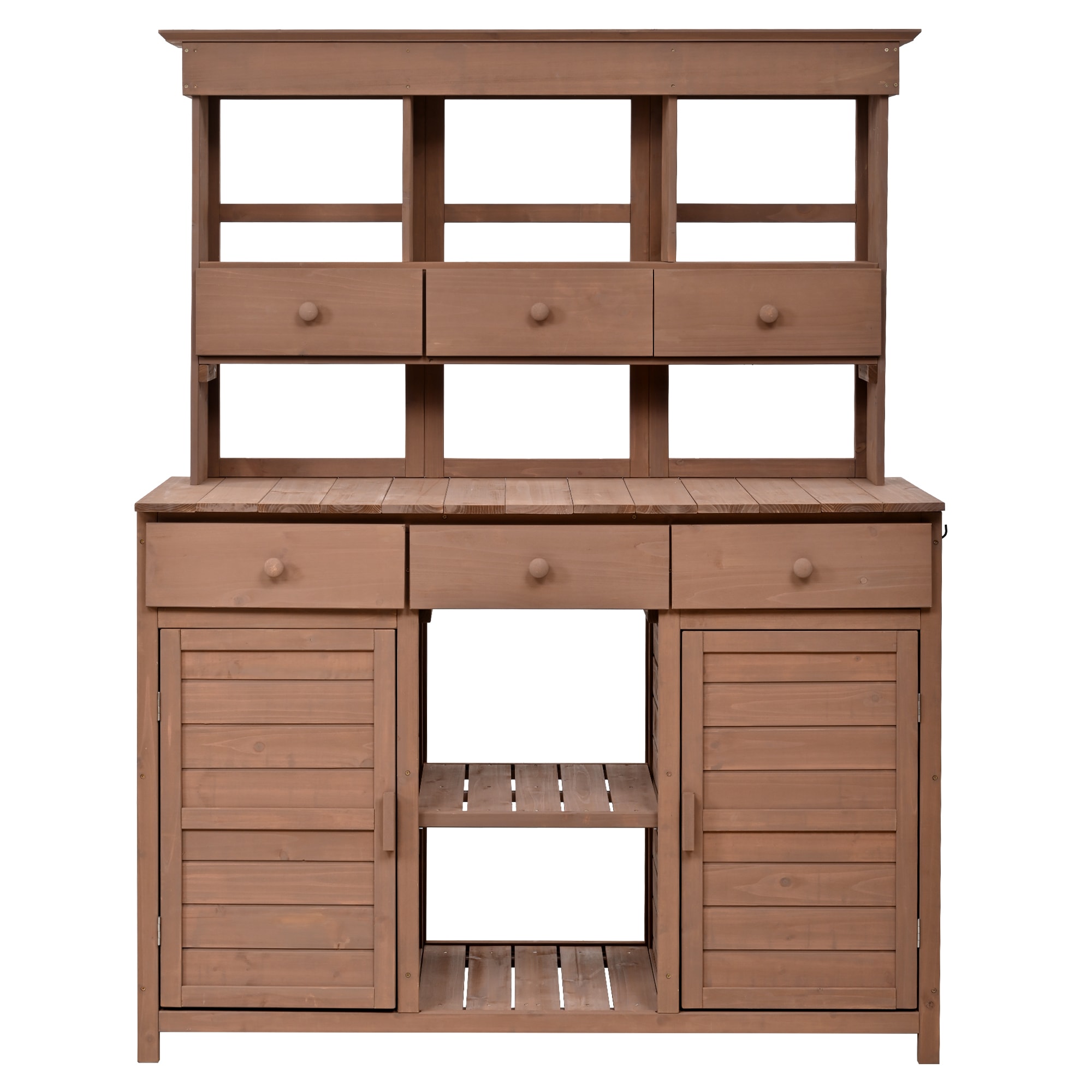 Bybafun YA0100393 50-in x 65.7-in x 20.3-in Brown Potting Bench