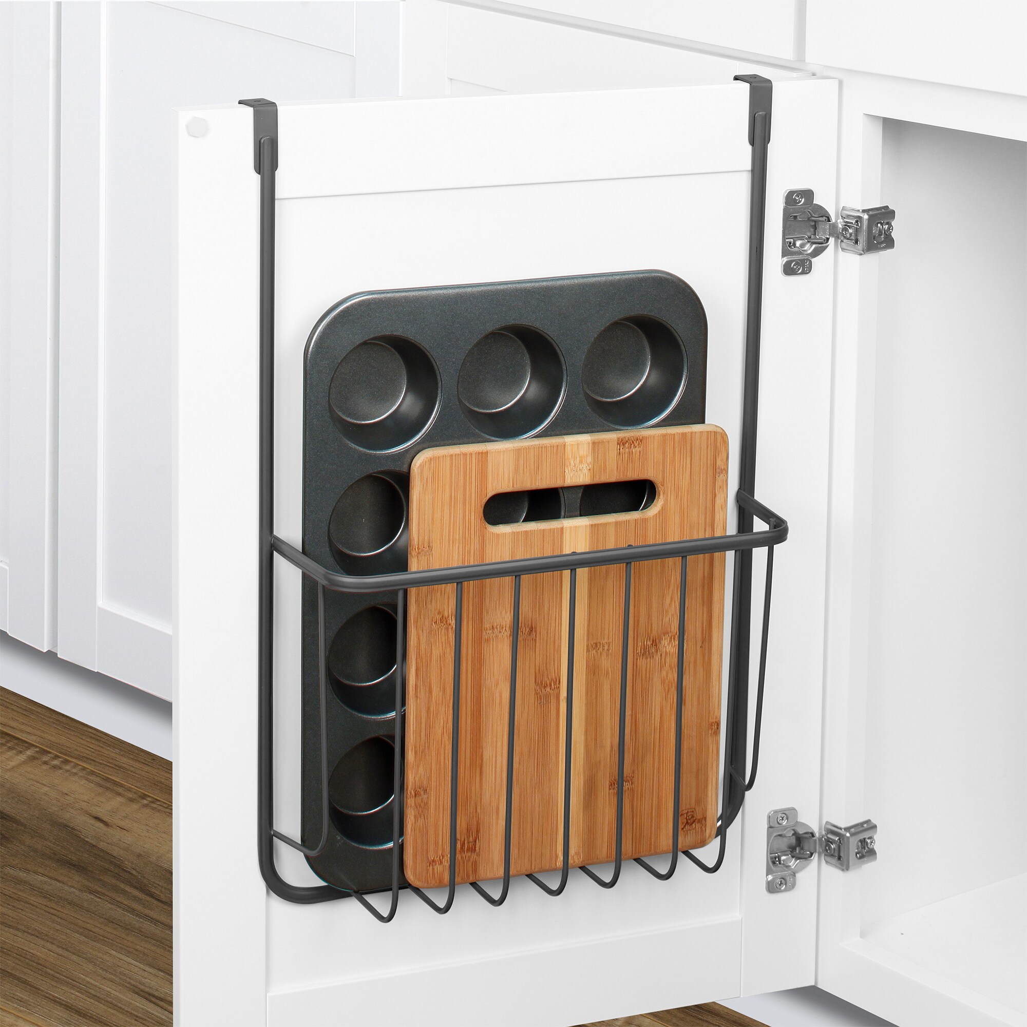 Simple Idea: Magazine Holder = In Cabinet Cutting Board Organization – The  Simple Elements