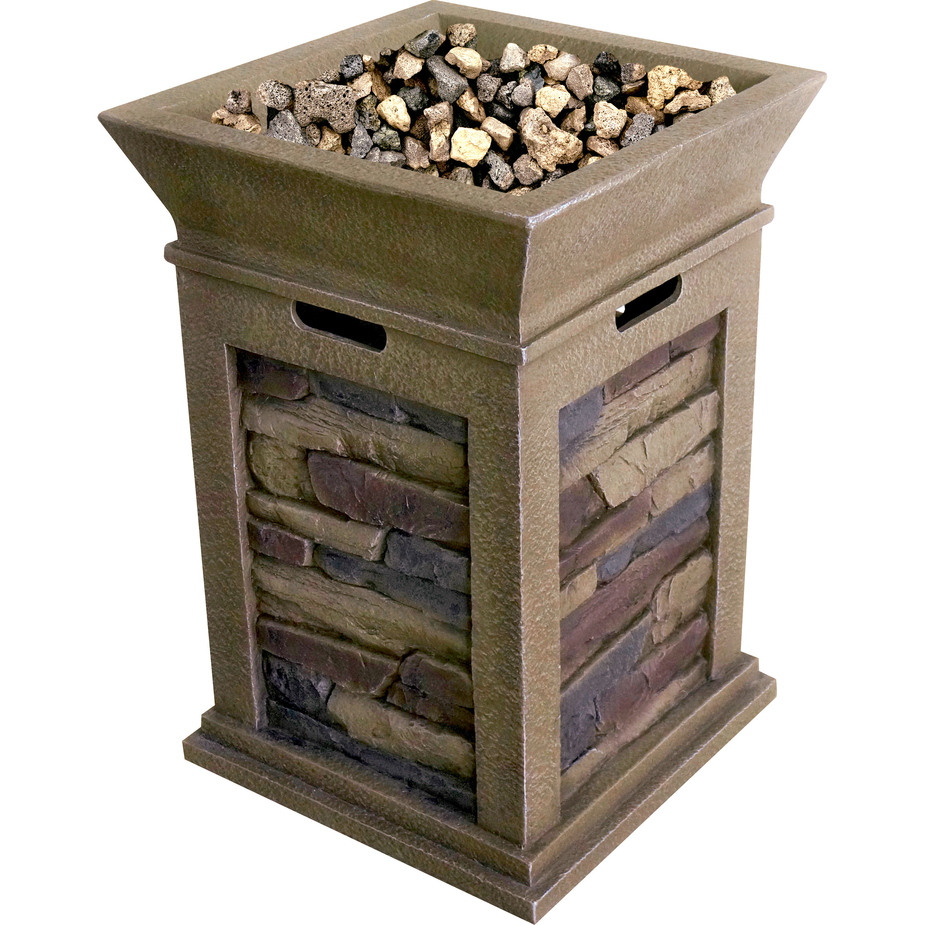 Bond 67268 19.5-in W Brown Portable Composite Square Liquid propane Firebowl