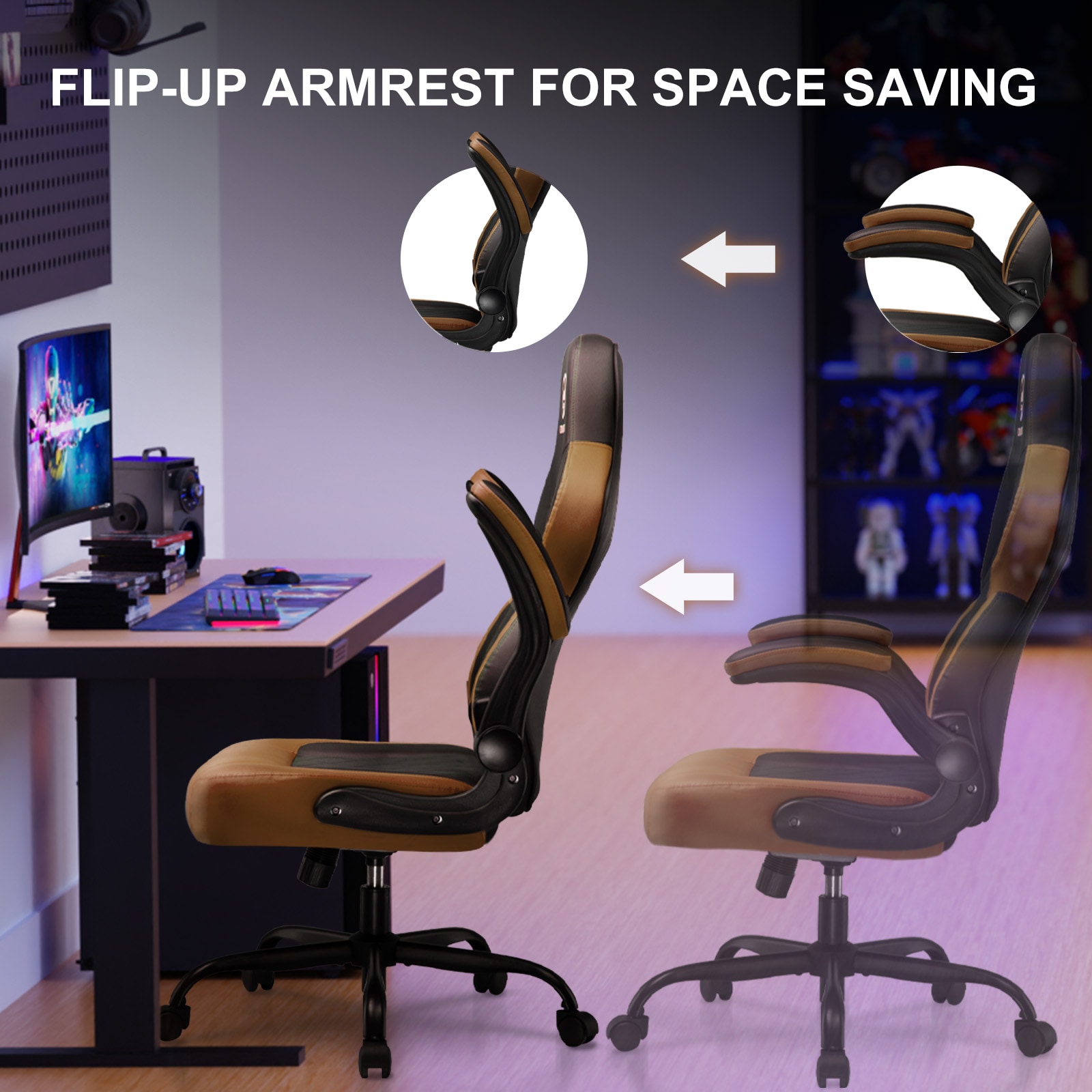 GTPLAYER LOWE'S-GT500-BR Office-Chairs - View #5
