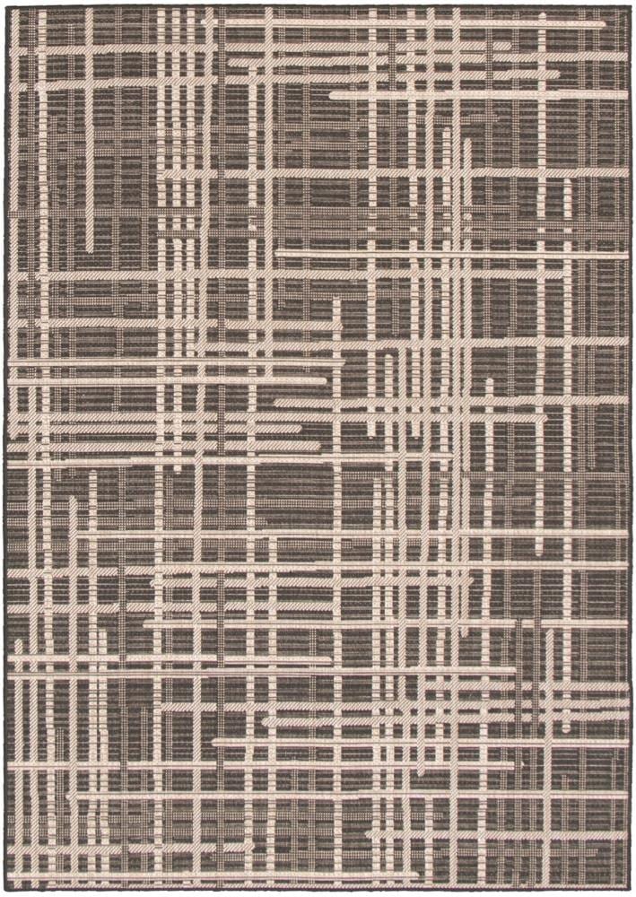 ECARPETGALLERY 315432 Sisal Burburry 5 x 8 (ft) Loomed Polypropylene Black Silver Rectangular Indoor Bohemian/Eclectic Area rug