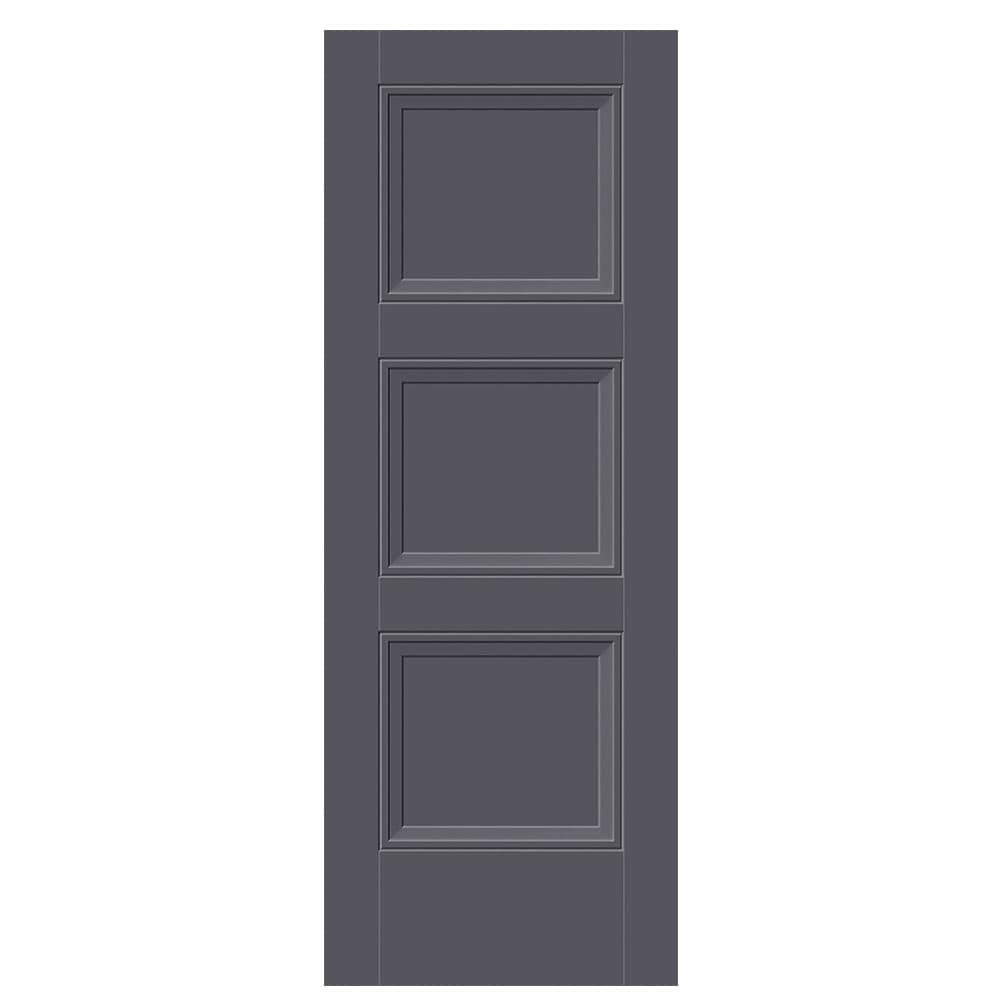 Masonite 1573274 Livingston 30-in x 80-in Slate 3-panel square Smooth Solid core Prefinished Molded composite Slab Door