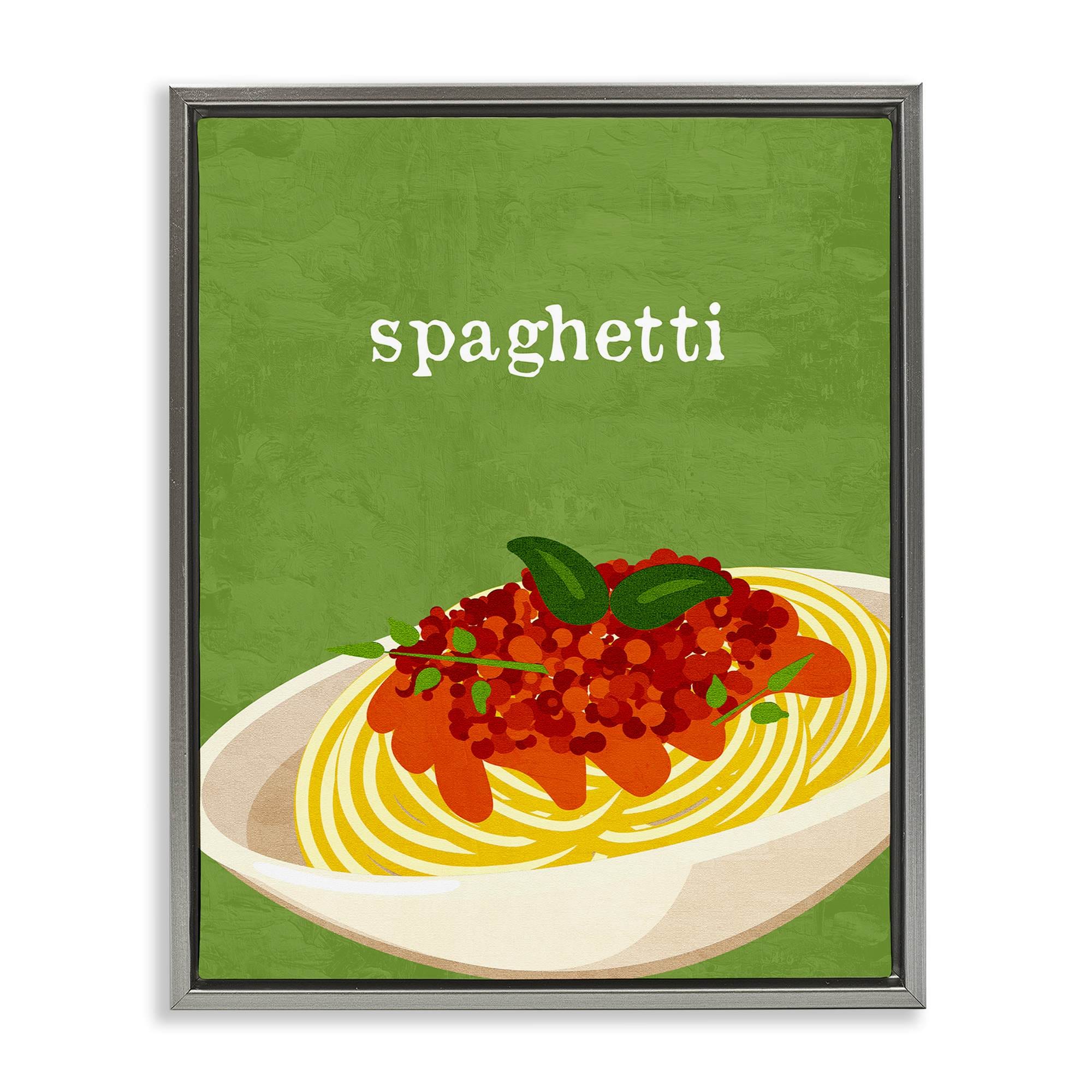 Stupell Industries BS-450-FFL-24X30 Spaghetti Italian Cuisine Floating Frame design by Kim Allen