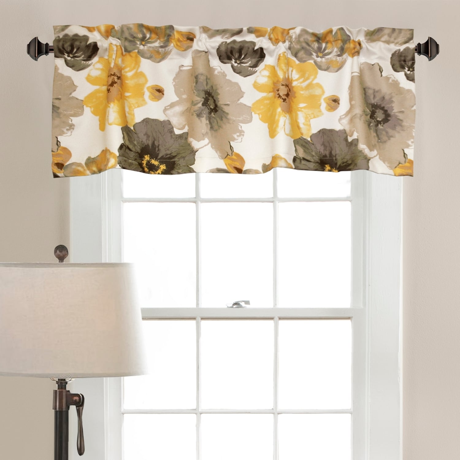 Lush Decor C36655P15-000 18-Inches Yellow Polyester Rod pocket Valance