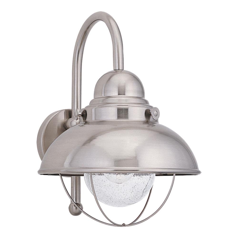 Generation Lighting 8871-98 Sebring 1 -Light 15.75-in H Brushed Stainless steel Hardwired Outdoor Wall Light