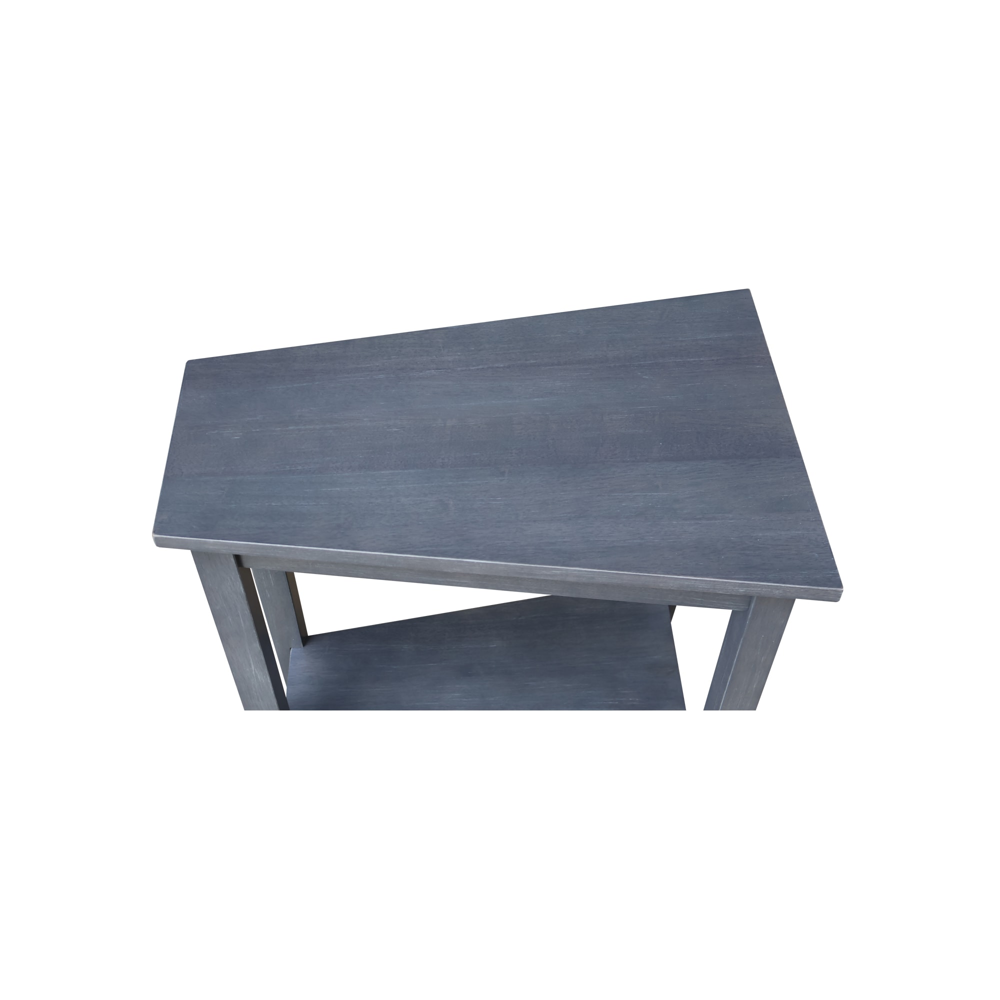 Elegant Triangular Solid Wood Keystone Accent Table