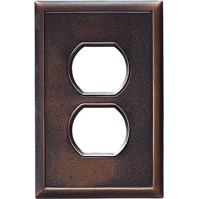 Somerset Collection Contemporary 1-Gang Oil-Rubbed Bronze Single Duplex Wall Plate 
