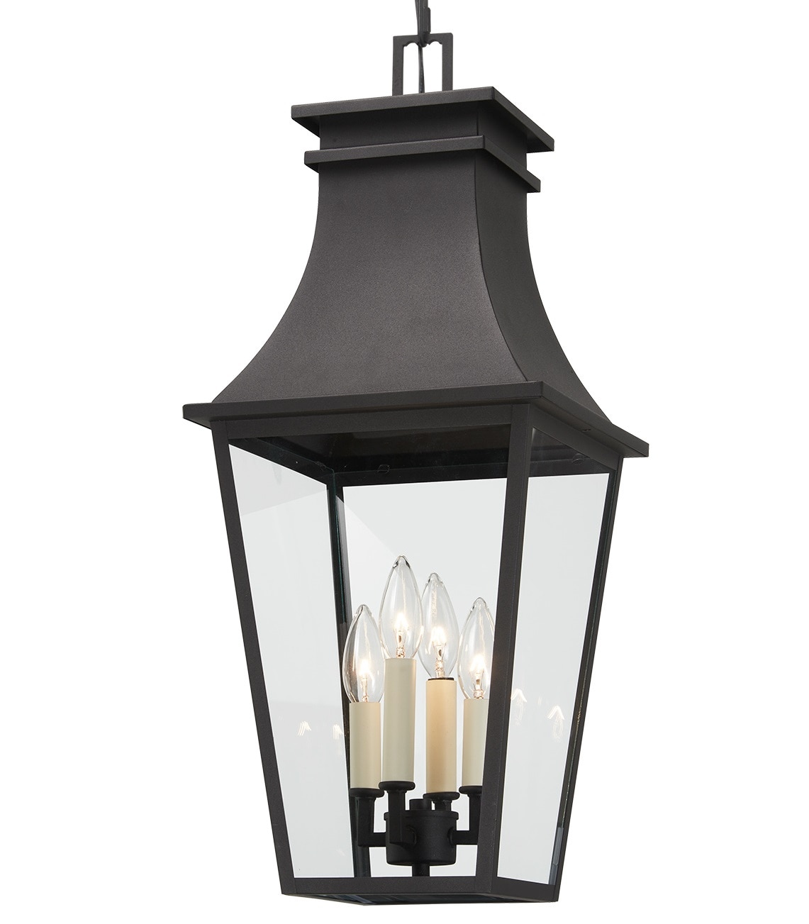 Sand Coal Black Glass 4-Light Outdoor Pendant