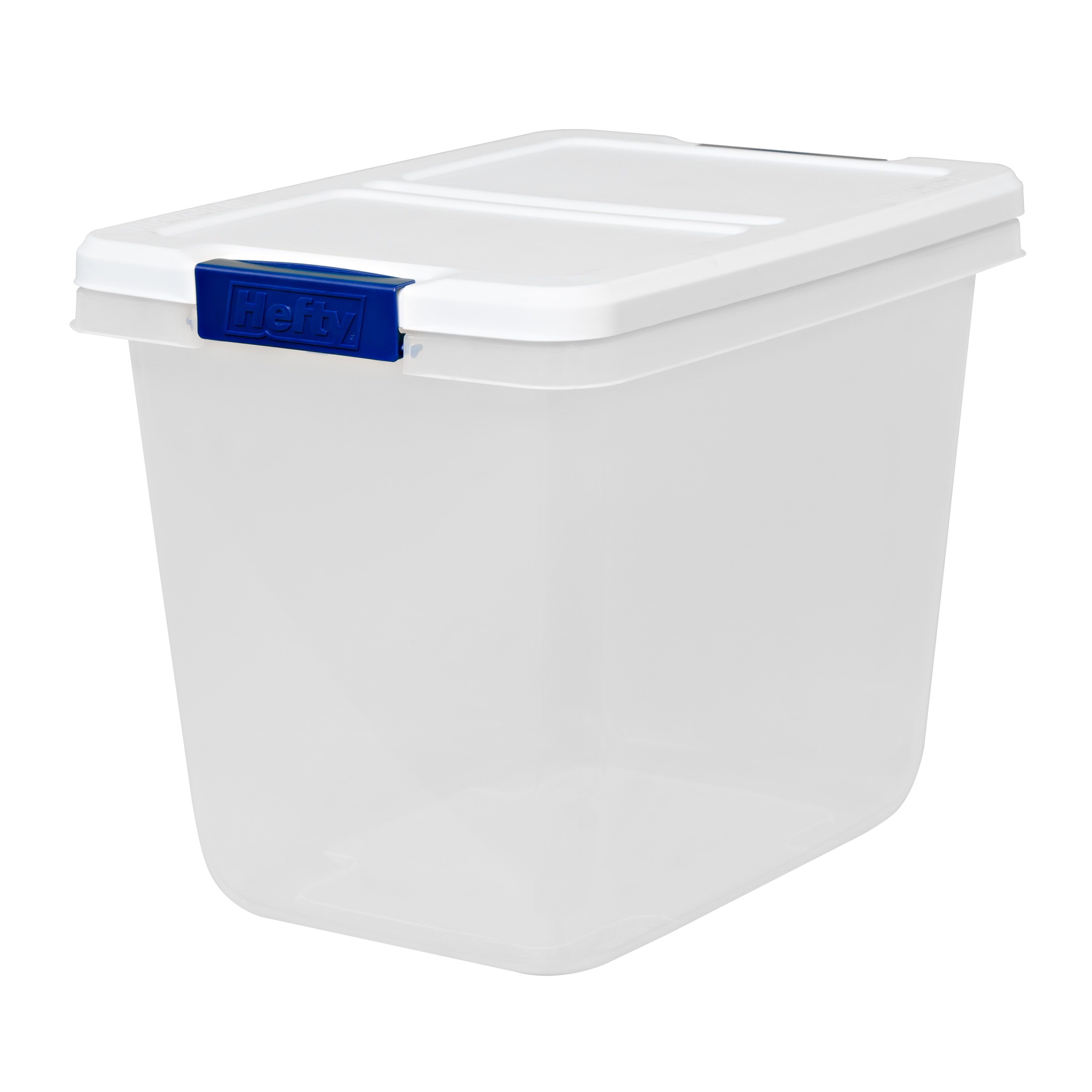 Hefty Medium 7.25-Gallons (29-Quart) Clear Base with White Lid Weatherproof  Tote with Latching Lid in the Plastic Storage Containers department at