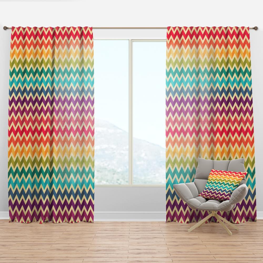 Designart CTN18824-52-108 108-in Yellow Abstract Room darkening Thermal lined Rod pocket Single curtain panel
