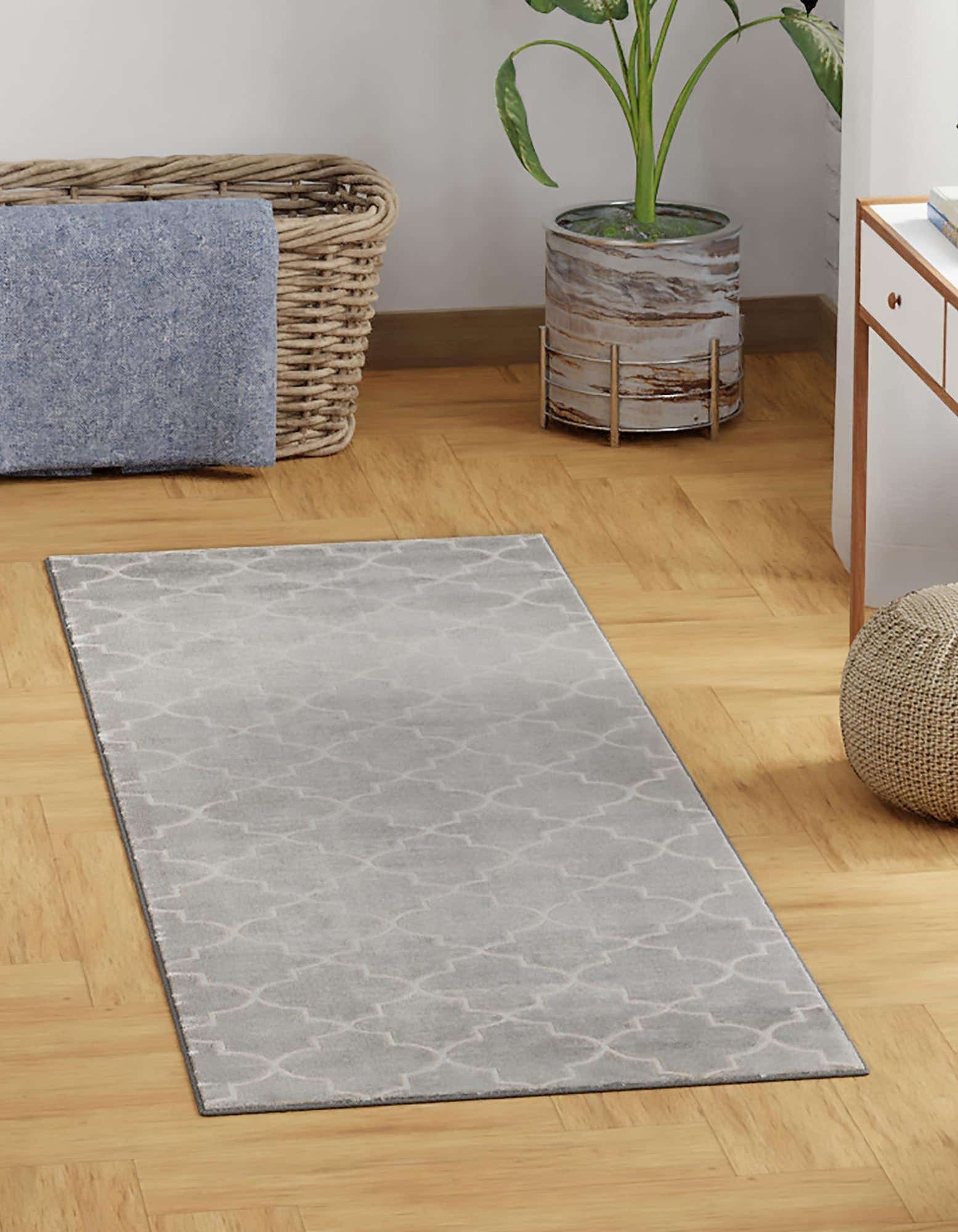 Unique Loom 3186946 Jill Zarin Uptown 2 x 6 (ft) Loomed Polypropylene Gray Rectangular Indoor Trellis Runner