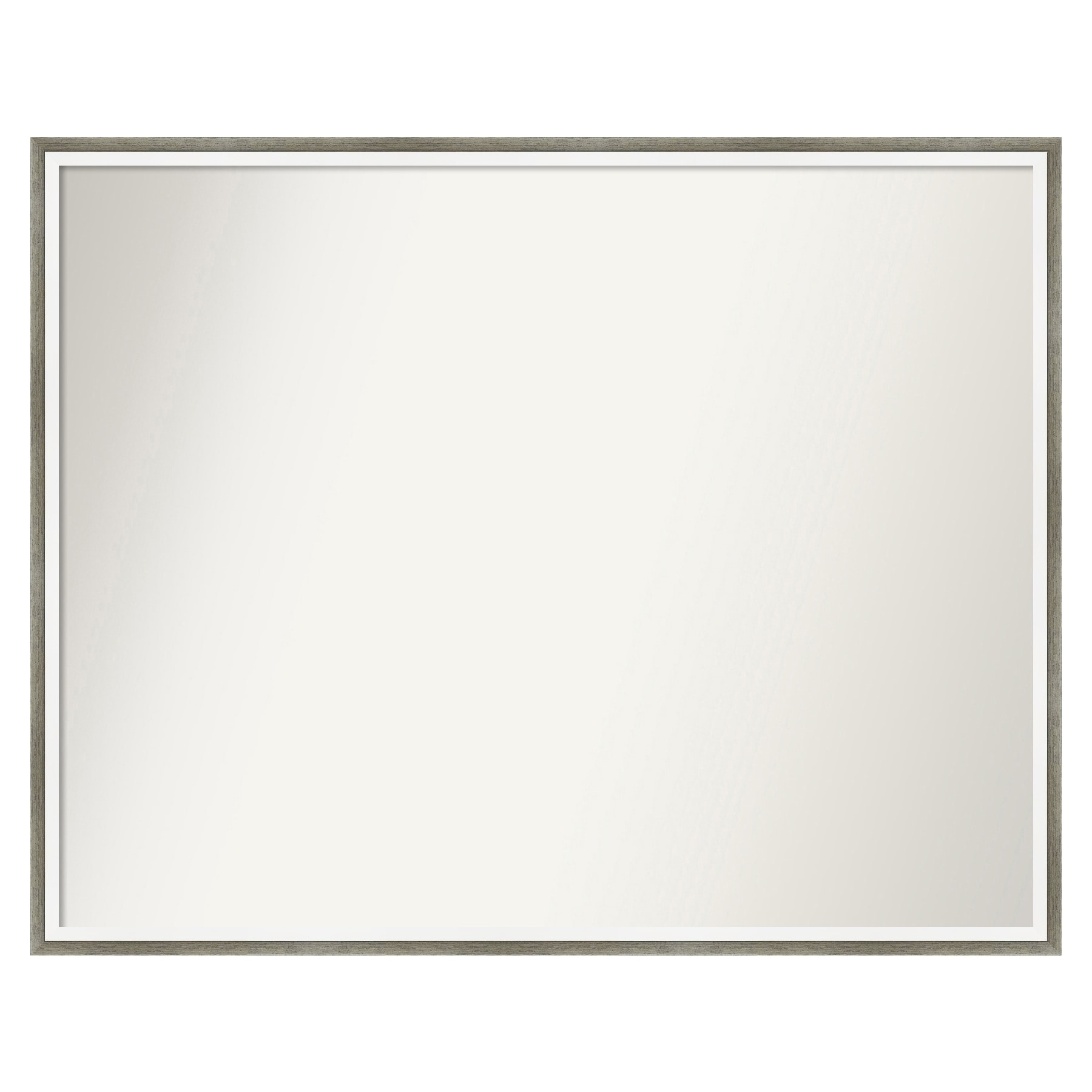 Lucie Silver Wood Rectangular Bathroom Vanity Mirror