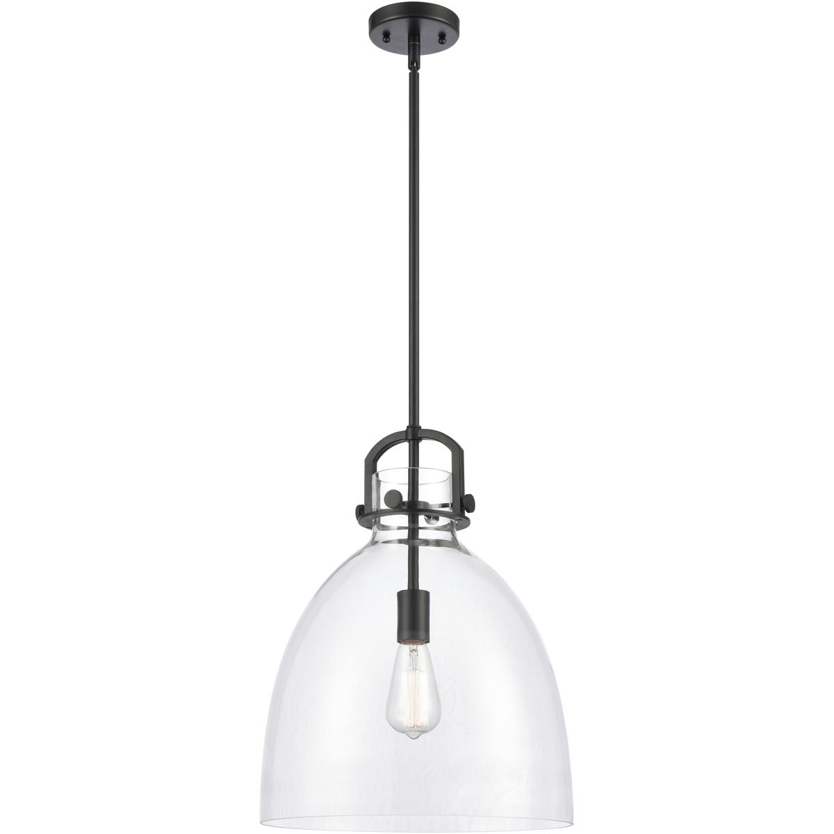 Innovations Lighting -  410-1SL-BK-G412-14CL Newton Bell Pendant Matte Black