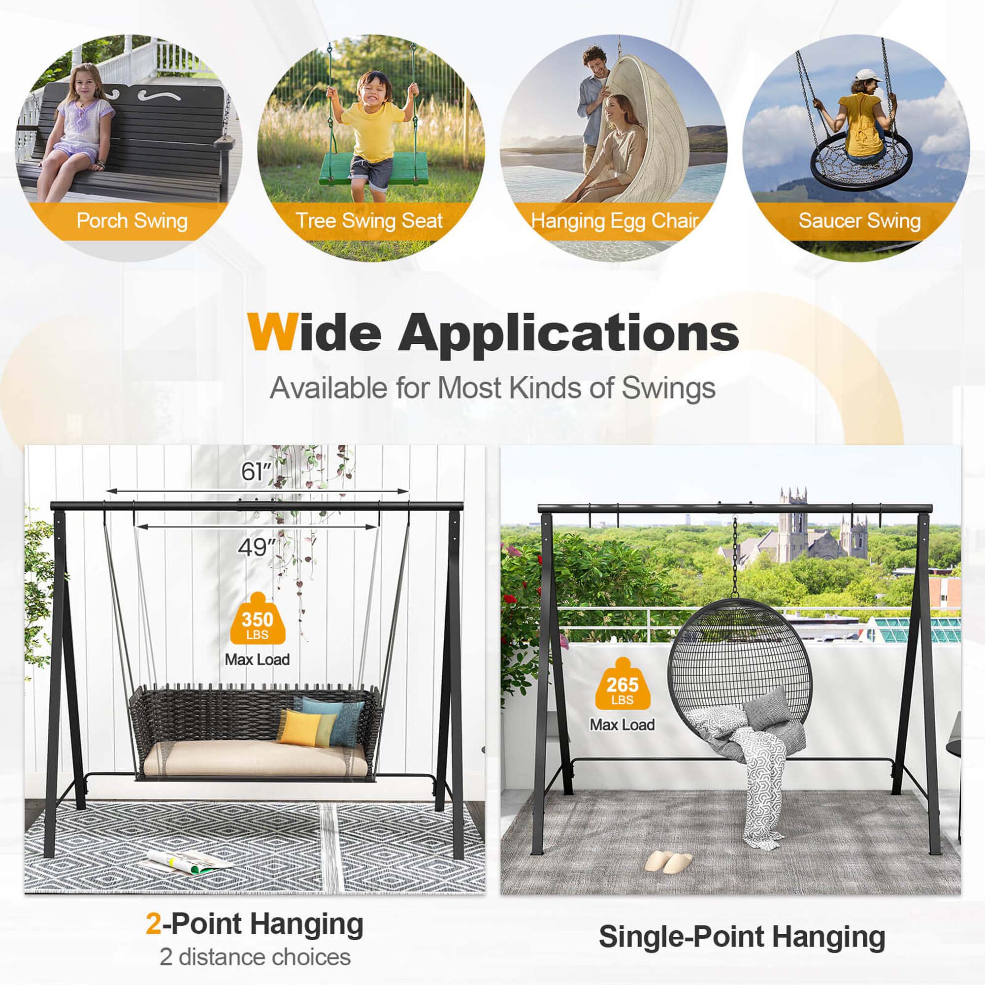 Costway HCST00161 Swing-Gliders - View #6