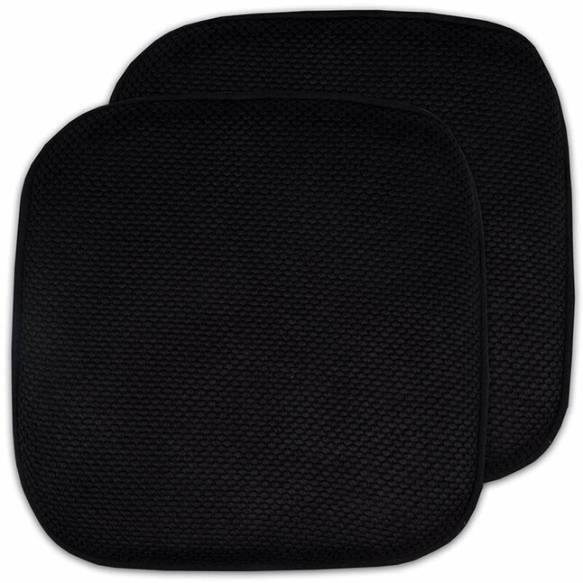 Black Solid Chair Cushion, Non Slip Chair Cushions Indoor