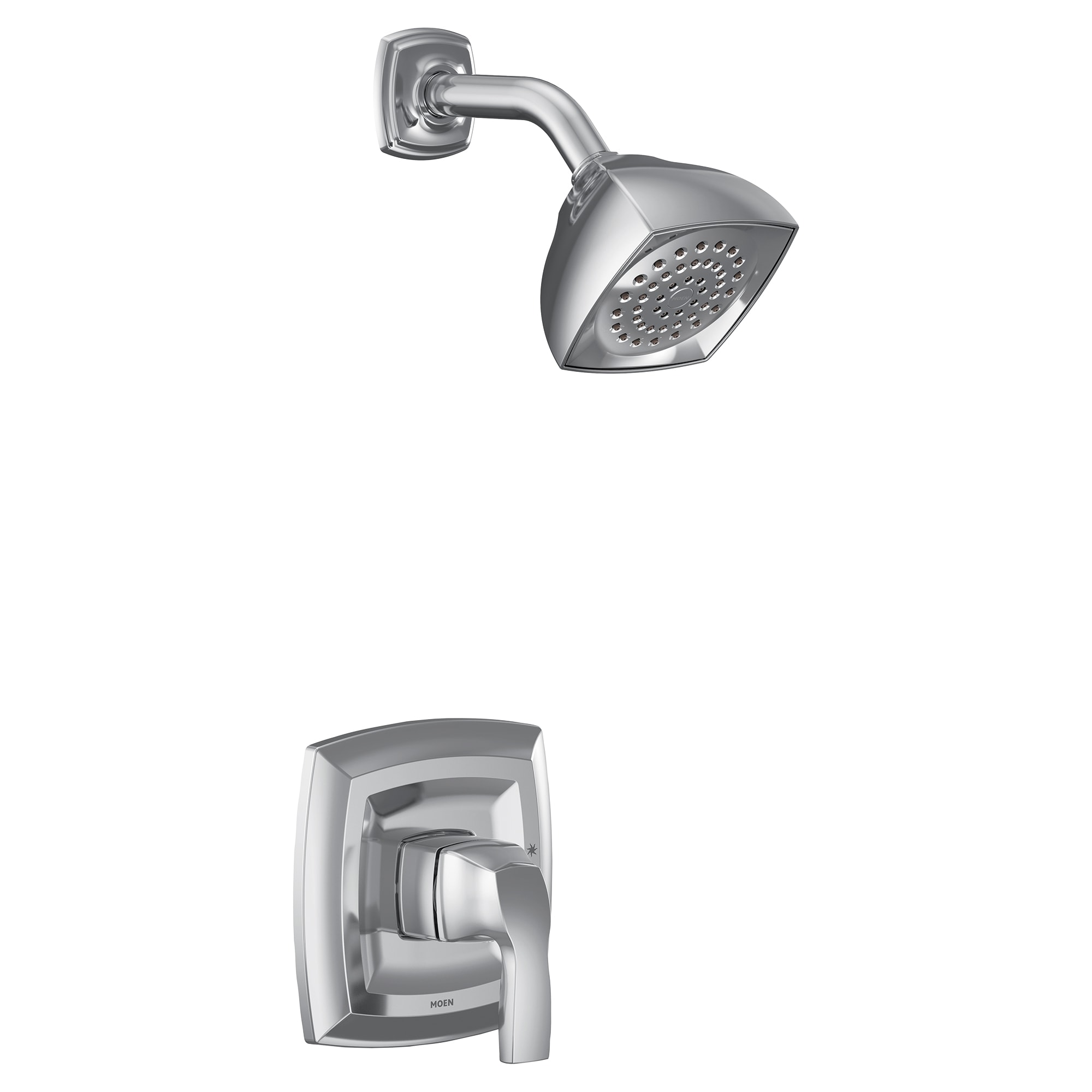 Moen UT2692EP Voss Chrome 1-handle Single Function 4.0625-in Square Shower Faucet (Valve Not Included)