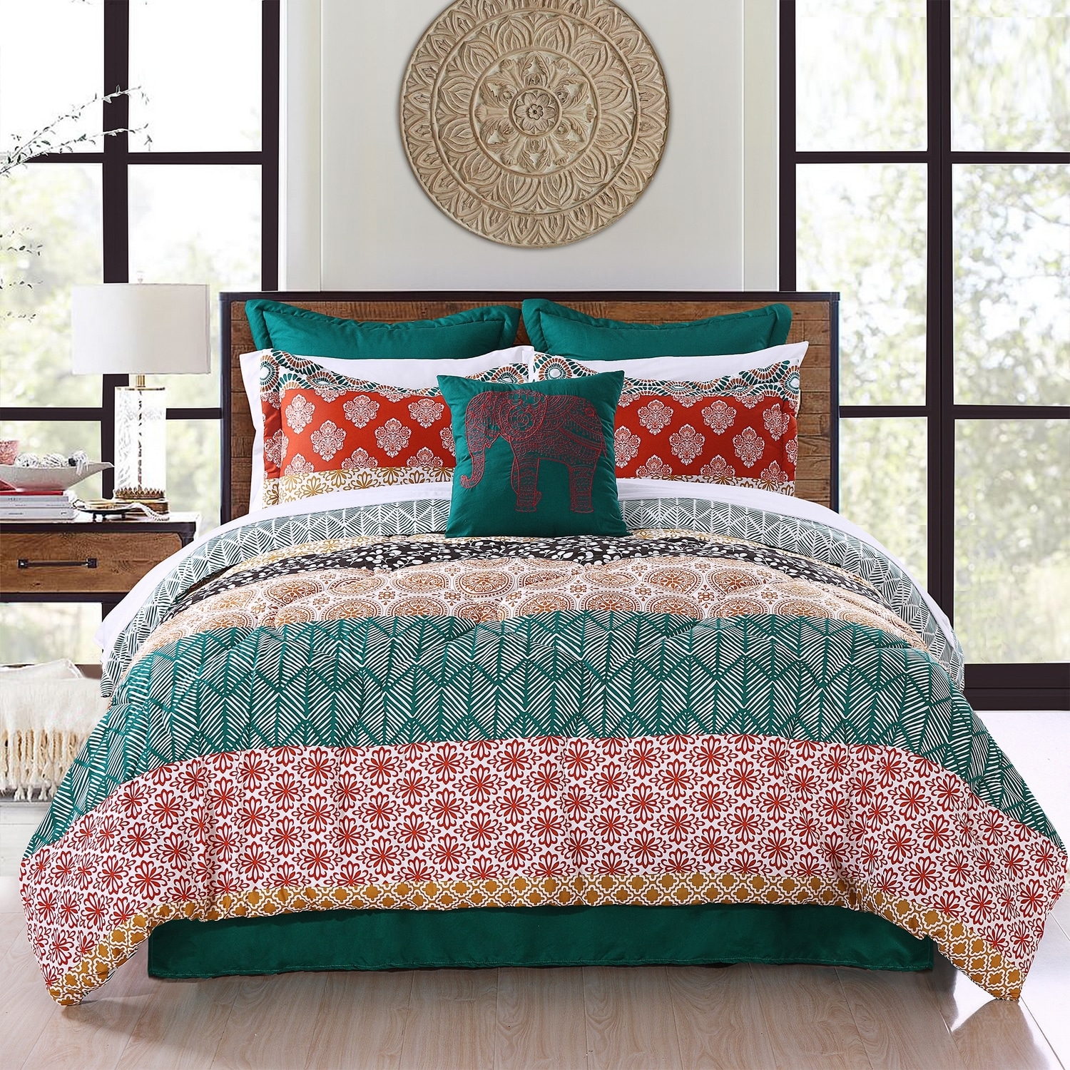 Lush Decor 16T003344 Turquoise Stripe Reversible King Comforter