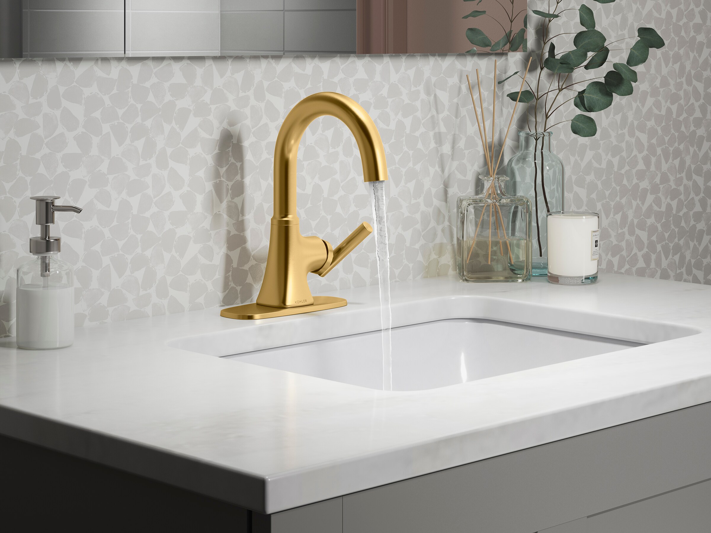 KOHLER 3-Piece Ealing Vibrant Brushed Moderne Brass Decorative