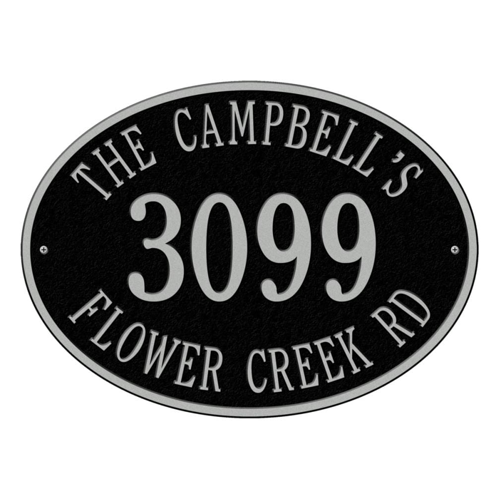 Whitehall 2920BS 14-in H x 19-in W Black/Silver Aluminum Address plaque