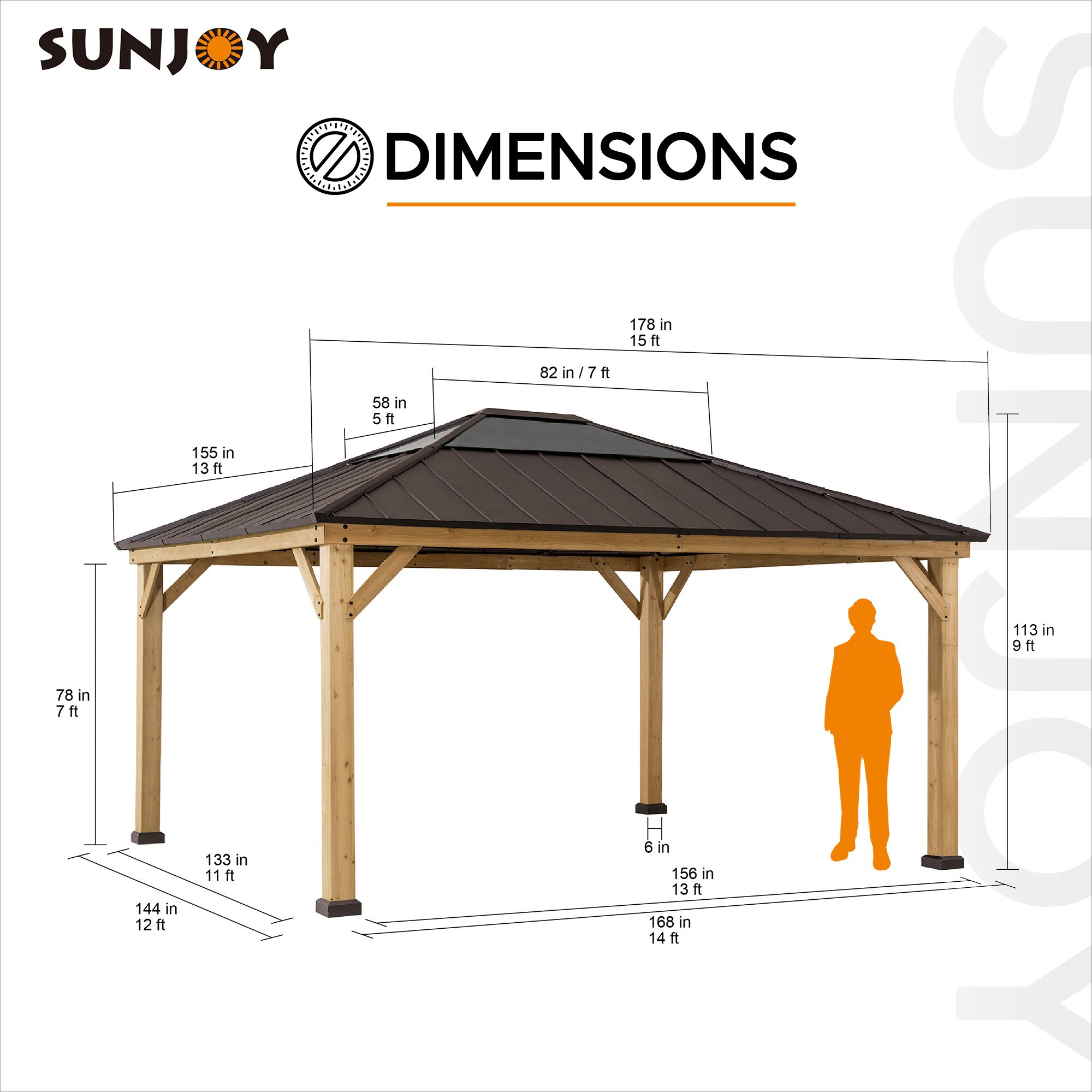 Sunjoy A102007602 Wood-Resin-Gazebos - View #2
