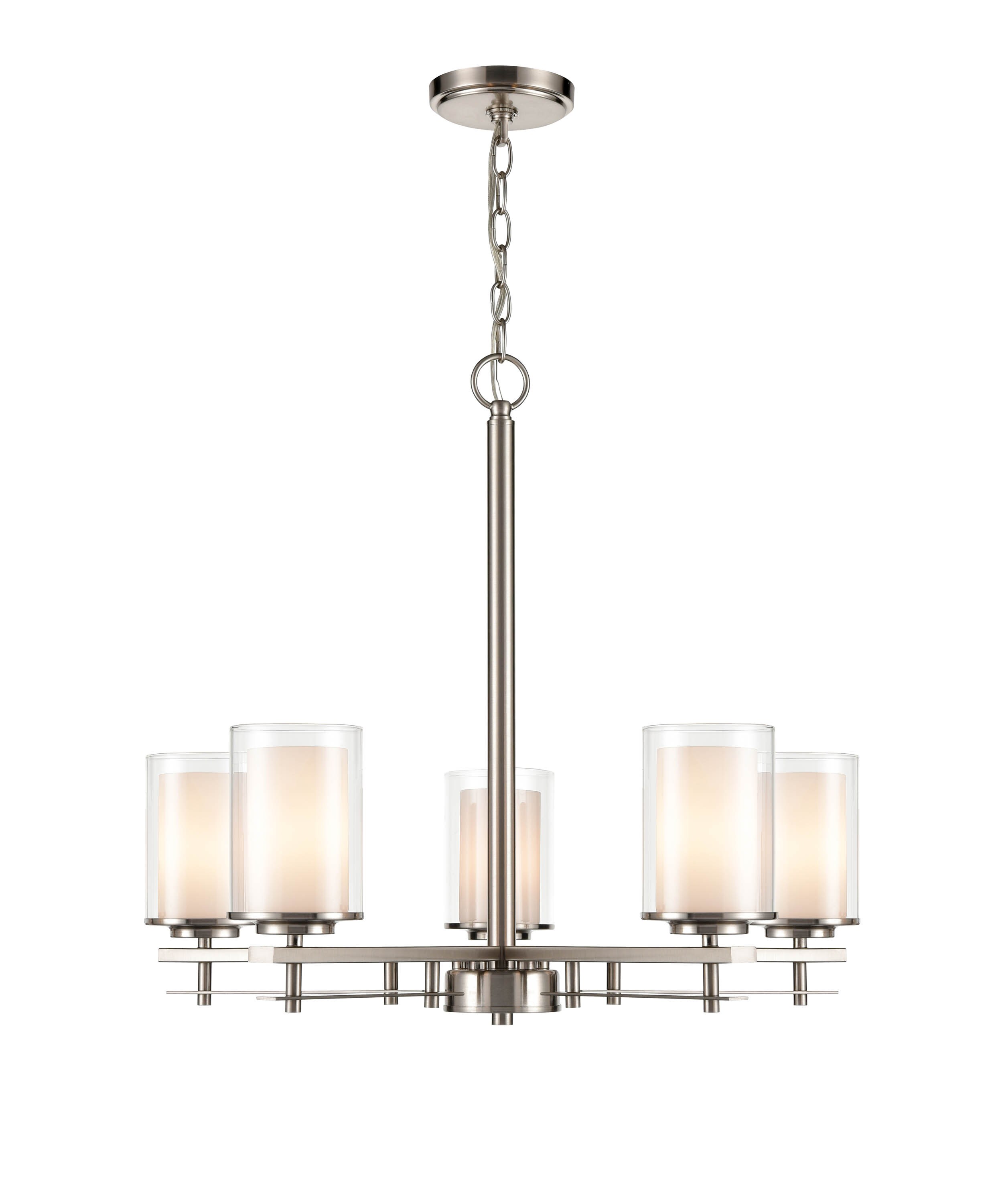 Millennium Lighting 5515-BN Huderson 5 -Light Brushed Nickel Traditional For Use in Bedrooms, Dining Rooms, Foyers, Kitchens, Living Rooms Chandelier