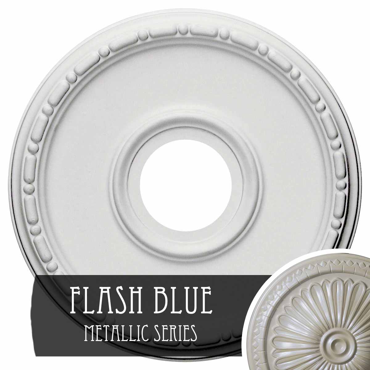 Ekena Millwork CM16MEFBS Medea 16.5-in W x 16.5-in L Painted Flash Blue Polyurethane Whole Ceiling Medallion