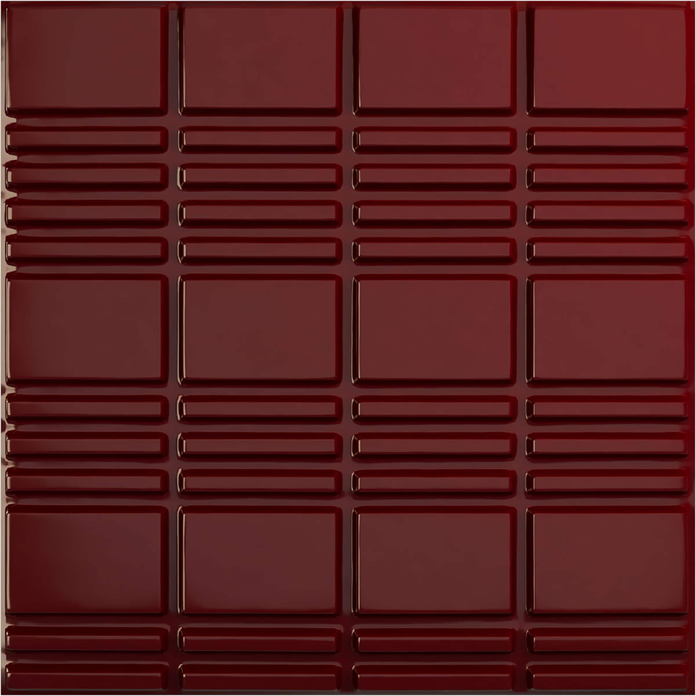 Ekena Millwork WP20X20SDHML-CASE-12 19-5/8-in x 19-5/8-in Embossed Gloss Merlot PVC Wall Panel 12 -Pack
