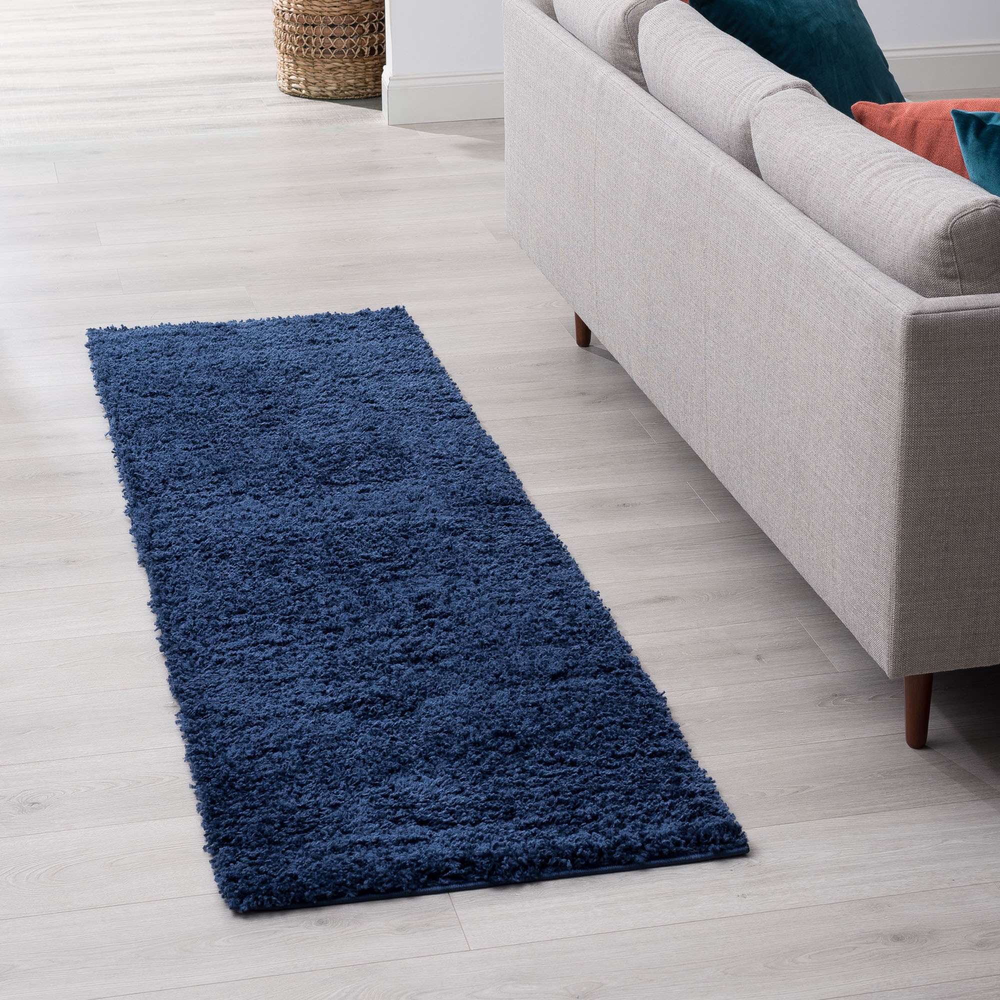 Tayse JRS1004 2X8 Jersey Shag 2 x 8 (ft) Loomed Polypropylene Navy Rectangular Indoor Runner rug