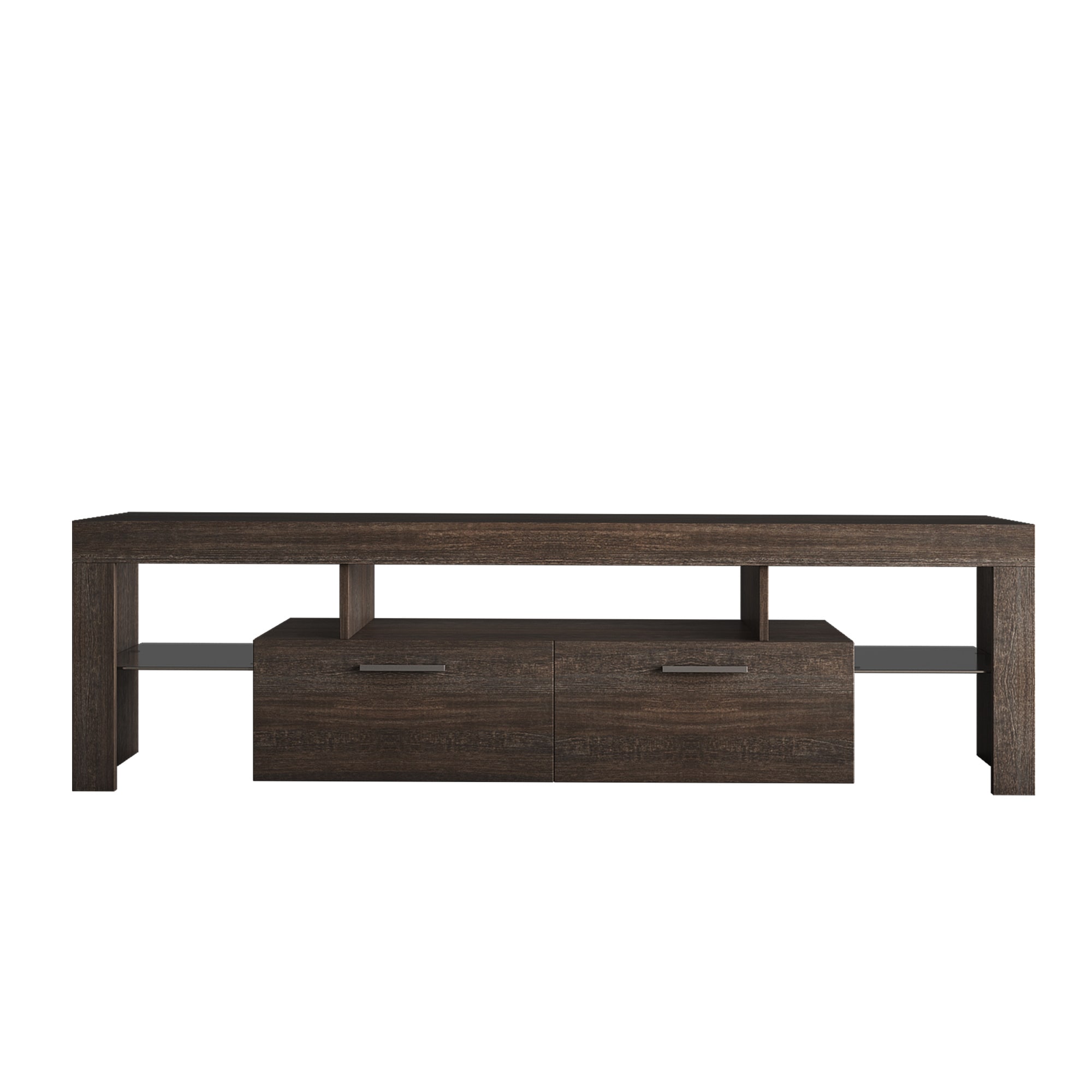 WELLFOR JXY LED Entertainment Center TV stand Modern/Contemporary Brown ...