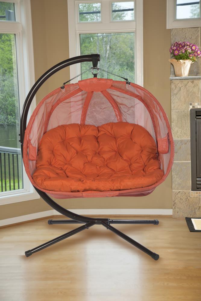 Flowerhouse Pumpkin Hanging Chair, Hanging Pumpkin Patio Swing With Base