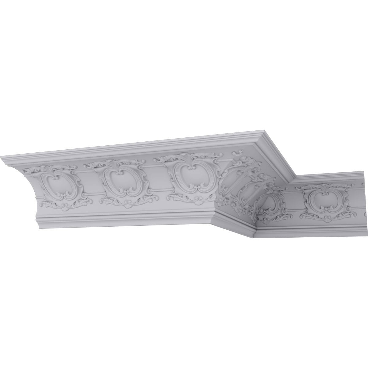 Ekena Millwork MLD12X12X17EM-CASE-8 12-5/8-in T x 12-in W x 7-ft 10-1/2-in L Primed Urethane Crown Moulding 8 -Pack