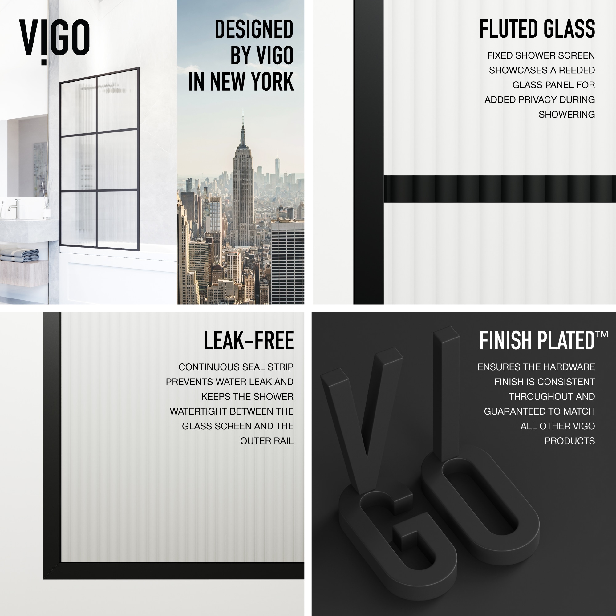 VIGO VG6091MBFL3462 Bathtub-Doors - View #5