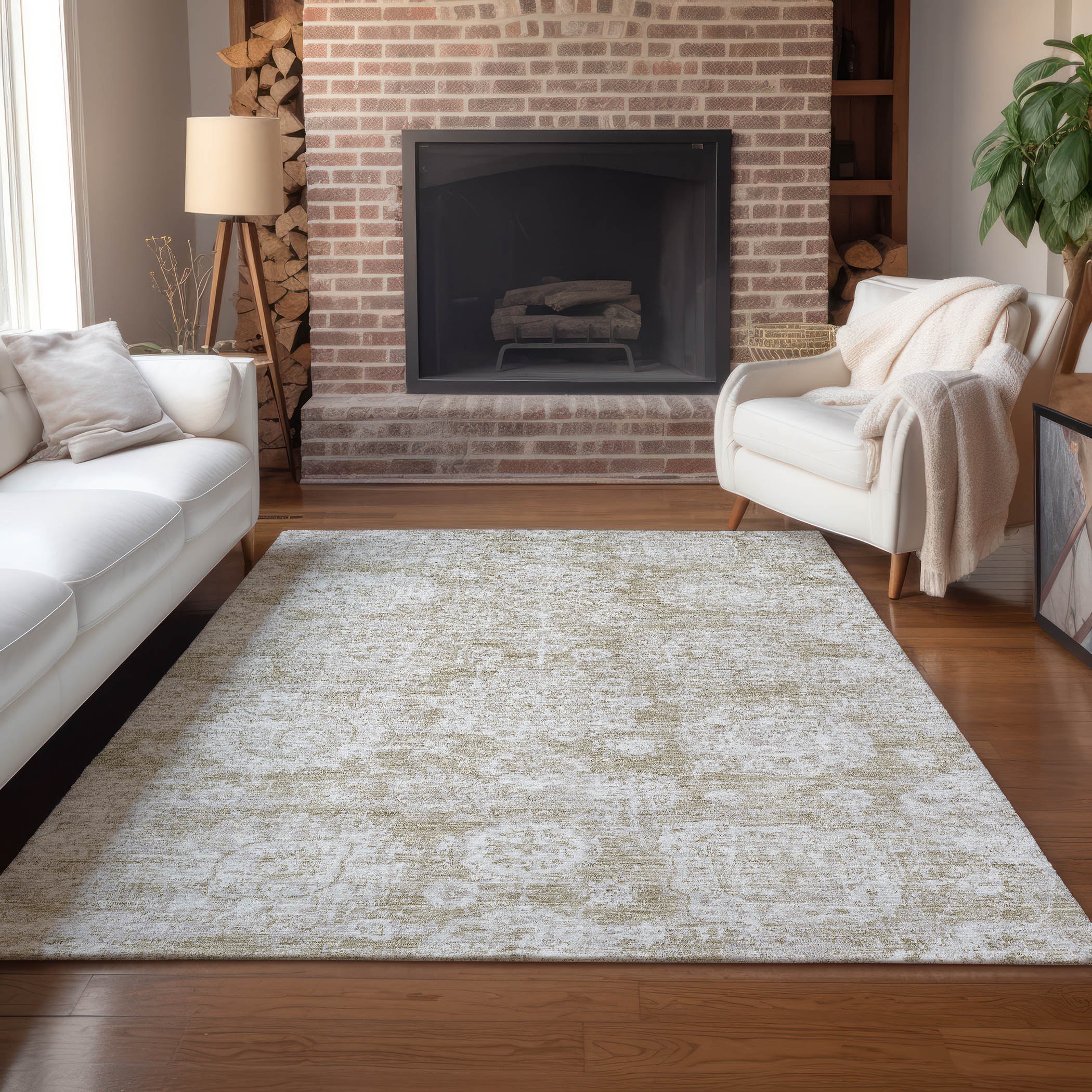 Addison Rugs ACN634BG5X8 Chantille ACN634BG 5 x 7 (ft) Polyester Beige Rectangular Indoor/Outdoor Geometric Machine washable Area rug