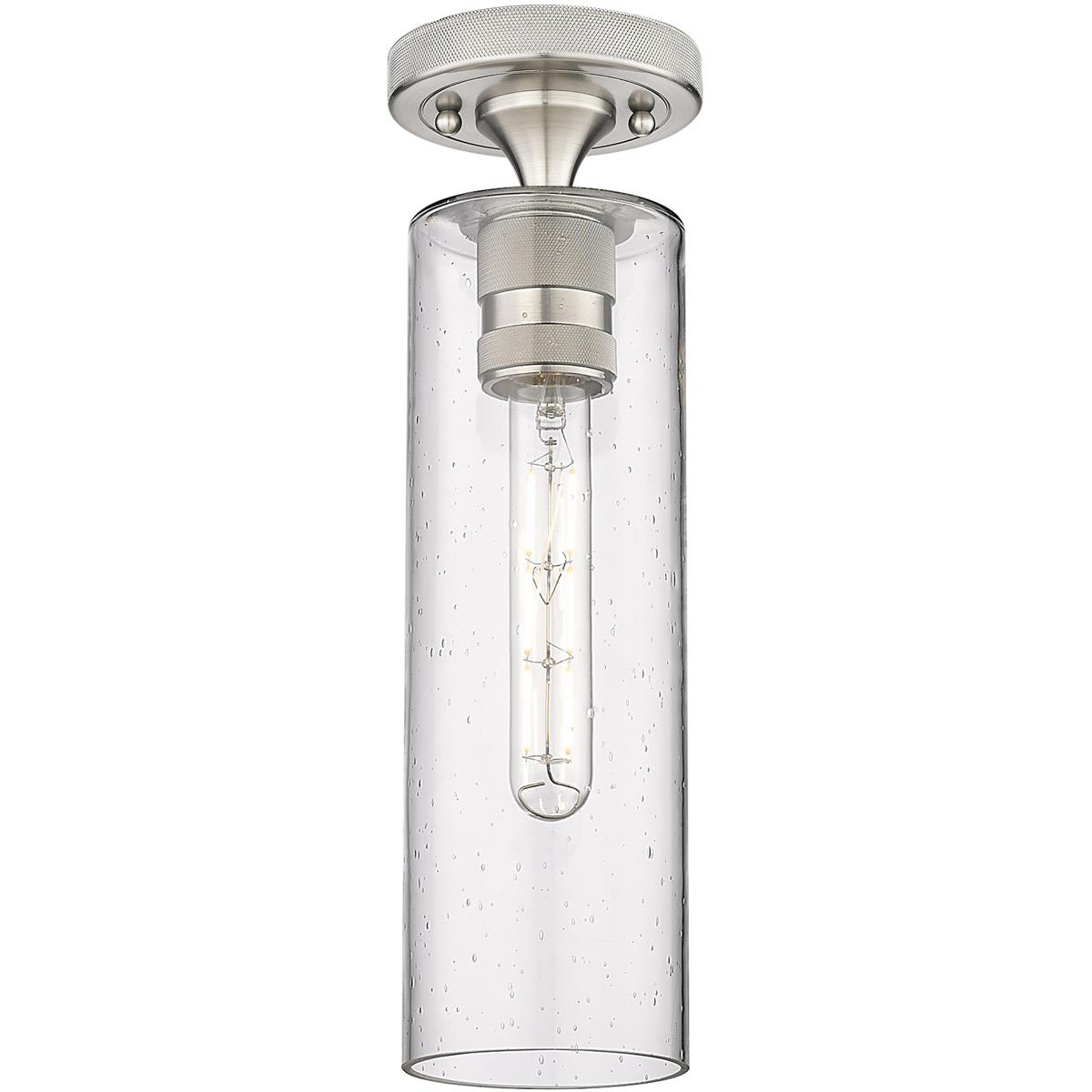Innovations Lighting -  434-1F-SN-G434-12SDY Downtown Urban Crown Point Flush Mount Satin Nickel