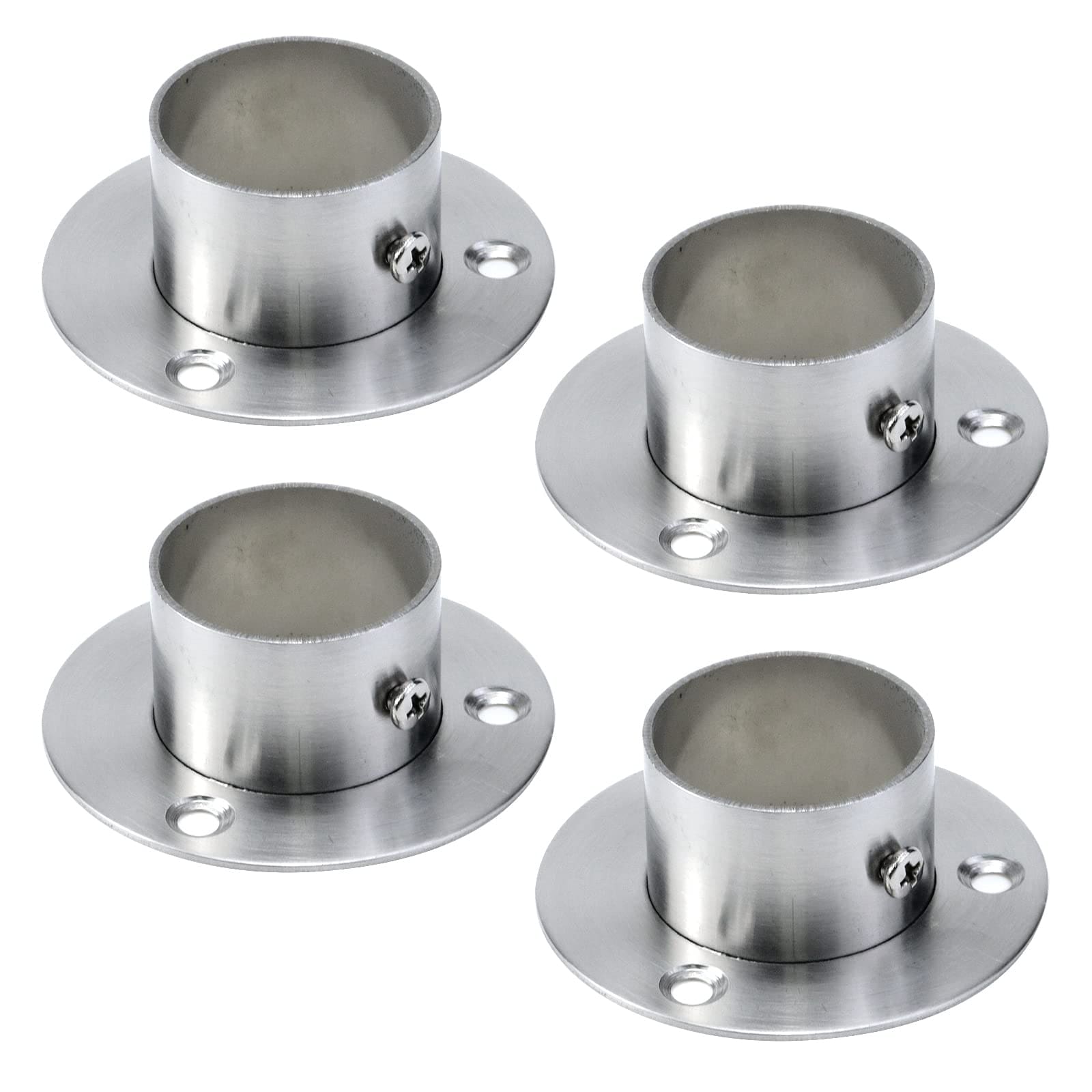 AKSCYZM Stainless Steel Closet Rod Flange 1.5 Inch Diameter Adjustable Socket Bracket Support Holder 4 Pack durable home and garden accessory #LAK0818K1283