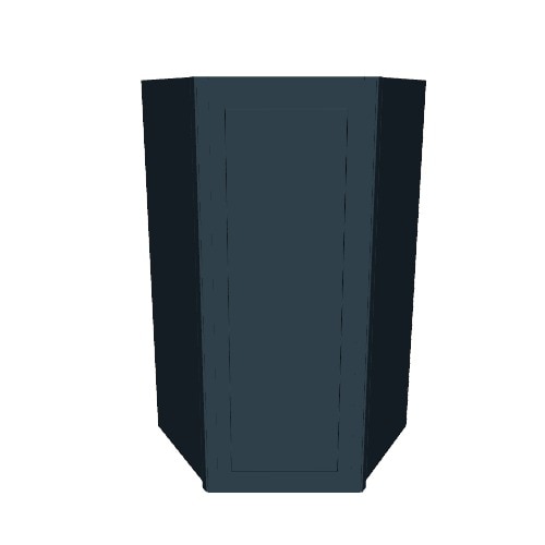 Diamond Express Jamestown 39-in W x 39-in H x 24-in D Regatta Blue Diagonal Corner Wall Fully Assembled Plywood Cabinet (Recessed Panel Shaker Style)