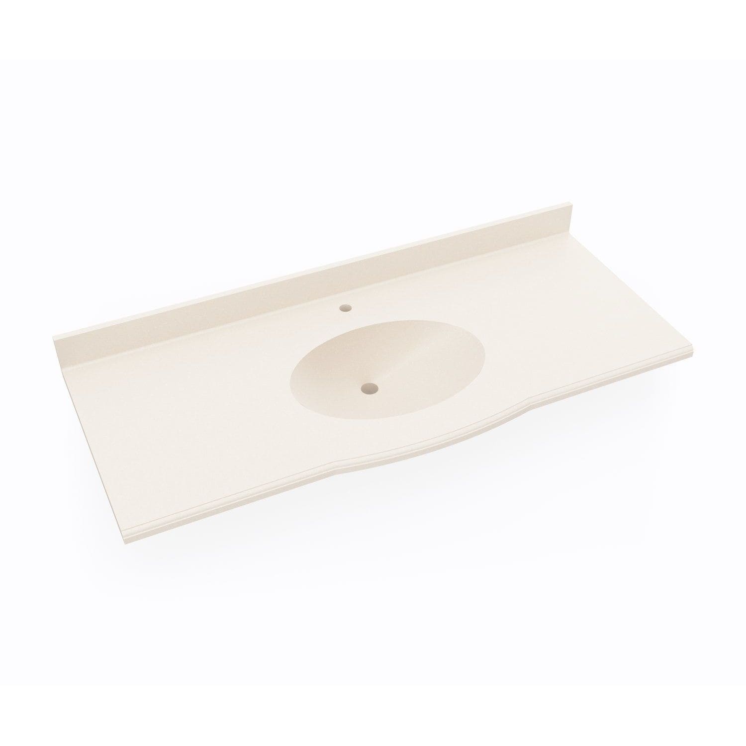 SWAN EV02255.011 Europa 55-in x 22-in Tahiti White (011) Solid Surface Single Sink Single Hole Faucet Mount Bathroom Vanity Top