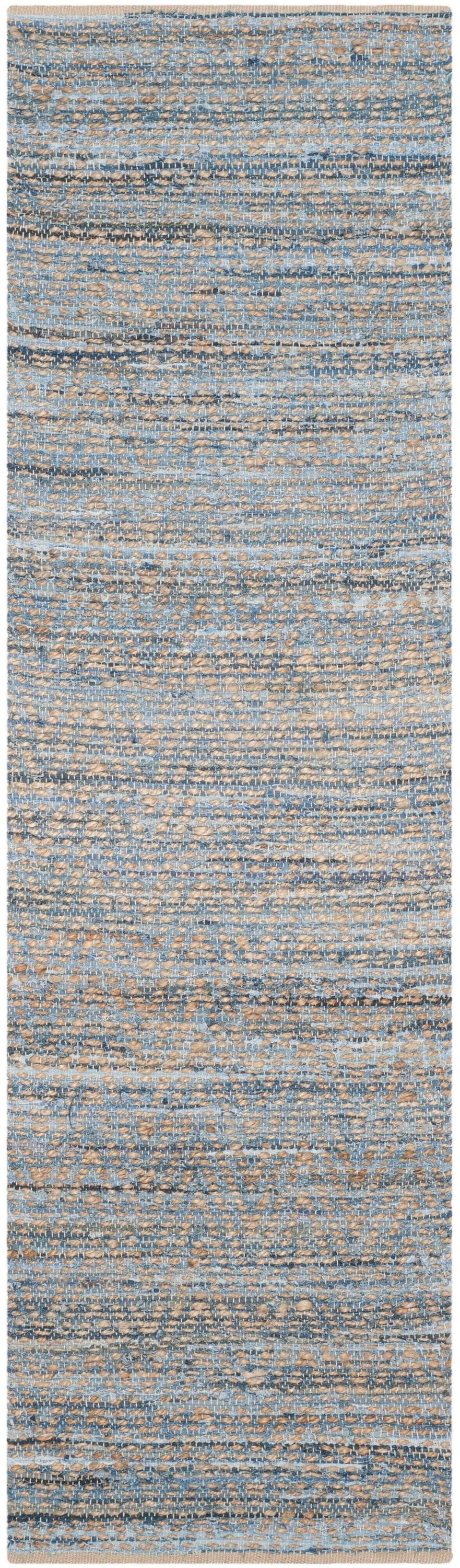 Cape Cod Blue Hand-Knotted Wool Runner Rug 2'3" x 18'