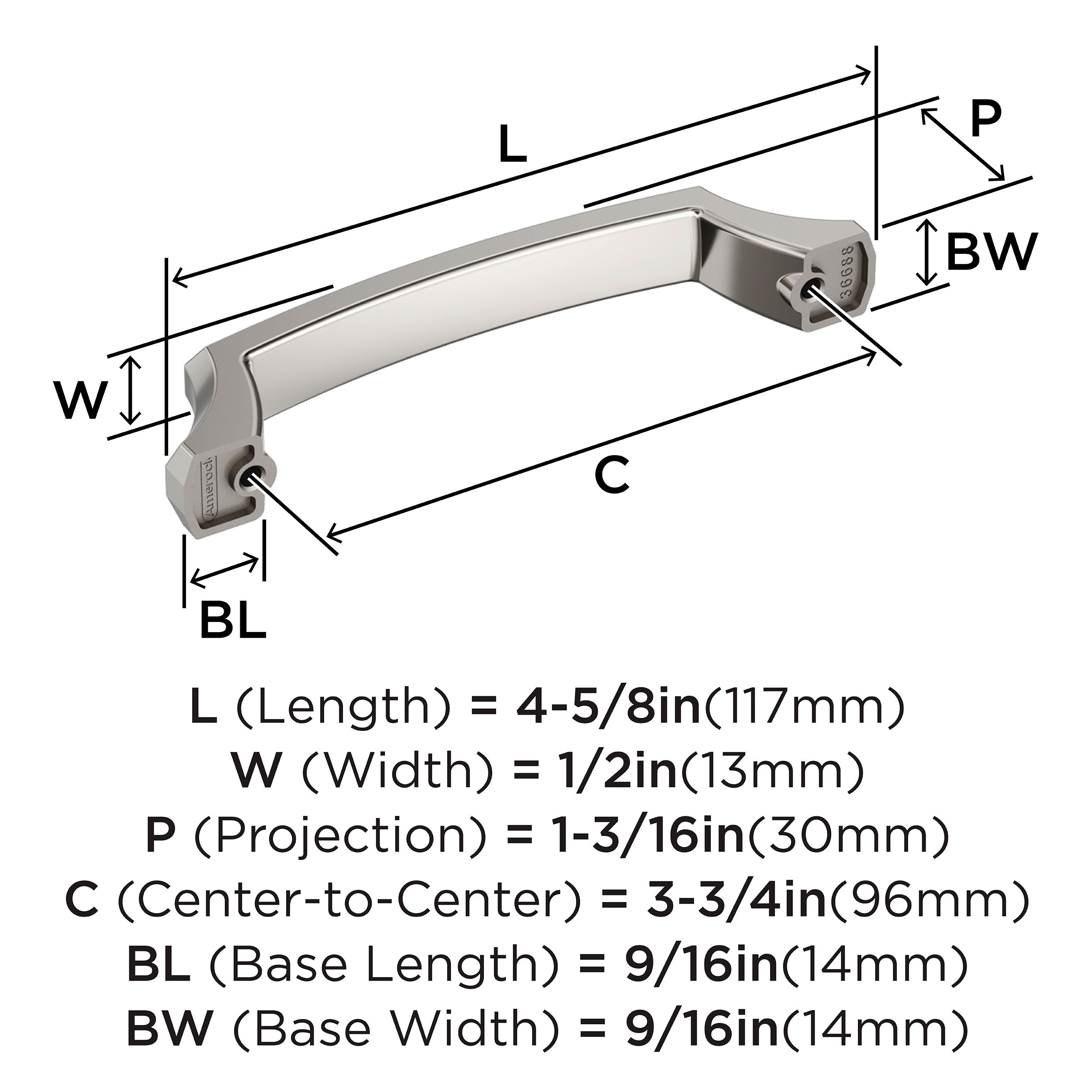 Amerock BP36688PN Cabinet-Pulls - View #4