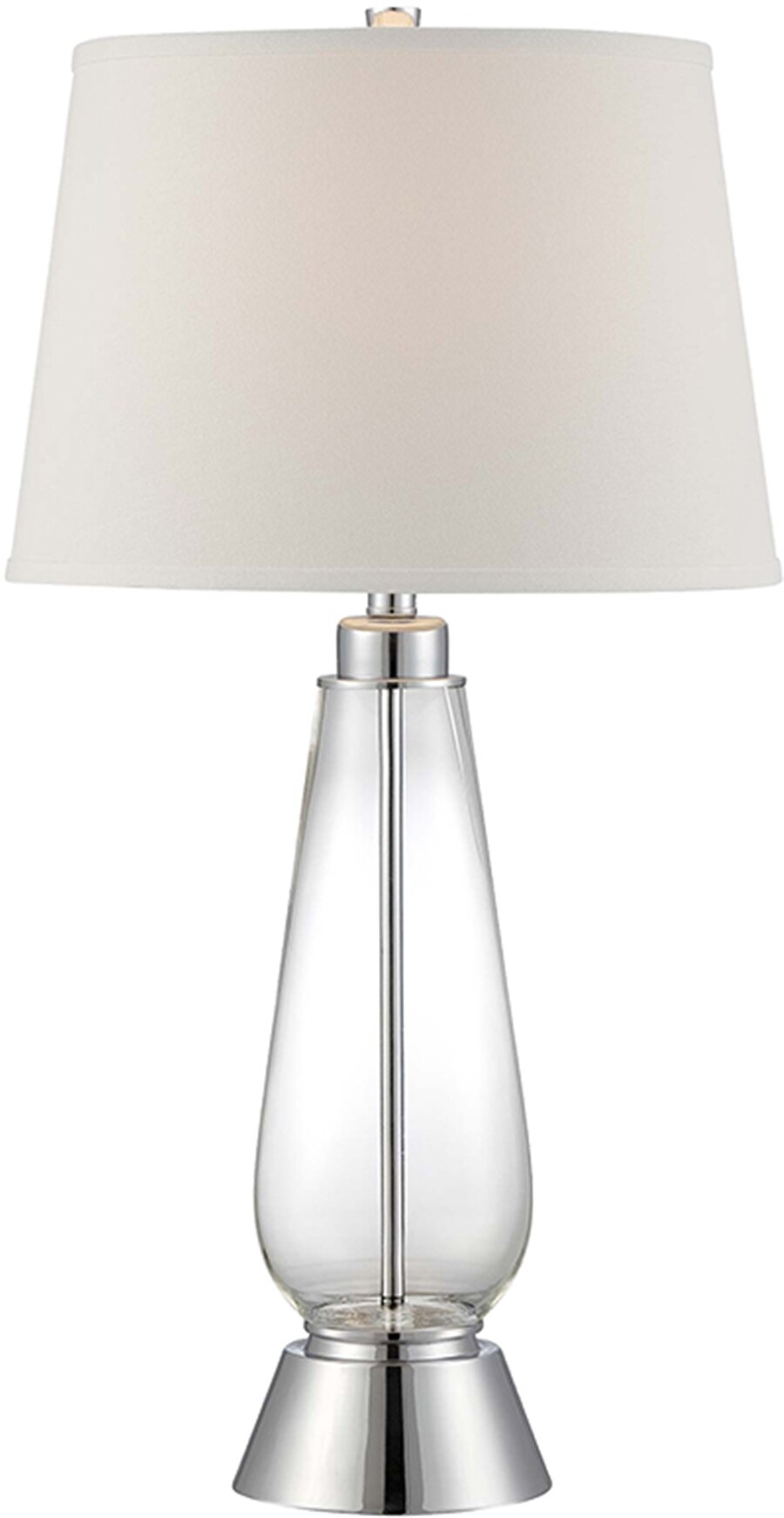 Lite Source LSF-22546 Danya 30.5-in Polished Steel, Clear 3-way Table Lamp with Fabric Shade